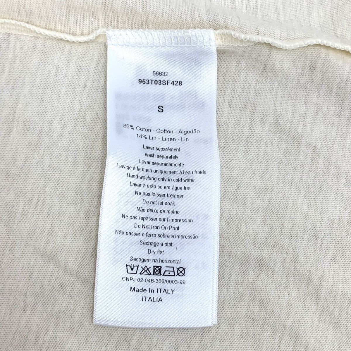 Dior Dior Beige Logo Letter Printed Short Sleeve T-Shirt K26WX Size S / US 4 / IT 40 - 6 Thumbnail