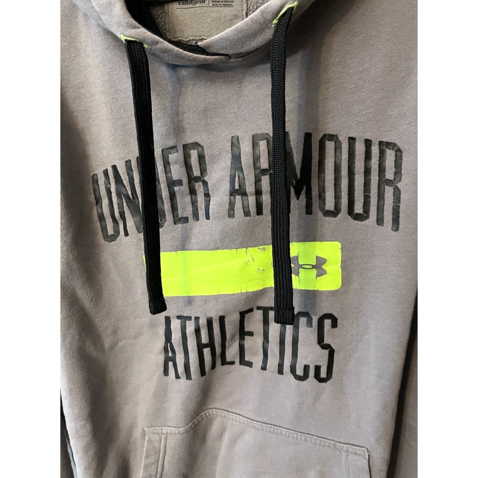 Under Armour Under Armour Mens Hoodie Logo Fleece Sweatshirt Pullover Gray Size L / Large Regular Fit Distres 90s Size US L / EU 52-54 / 3 - 4 Thumbnail