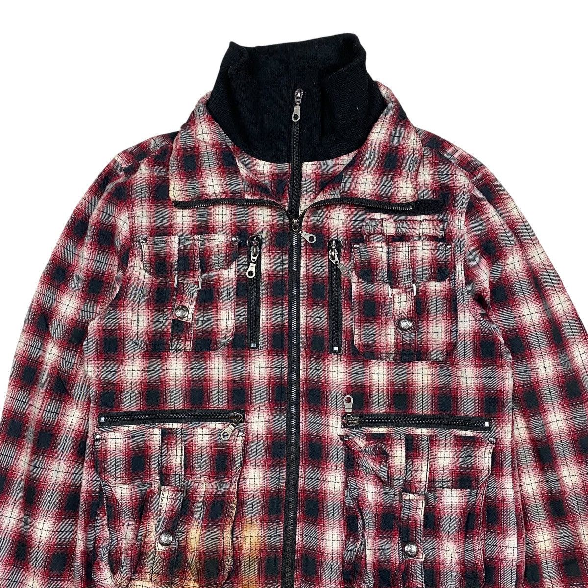 If Six Was Nine × Japanese Brand × Le Grande Bleu (L.G.B.) Bareback Realdress Shadow Plaid Bondage Cargo Jacket Size US M / EU 48-50 / 2 - 3 Thumbnail