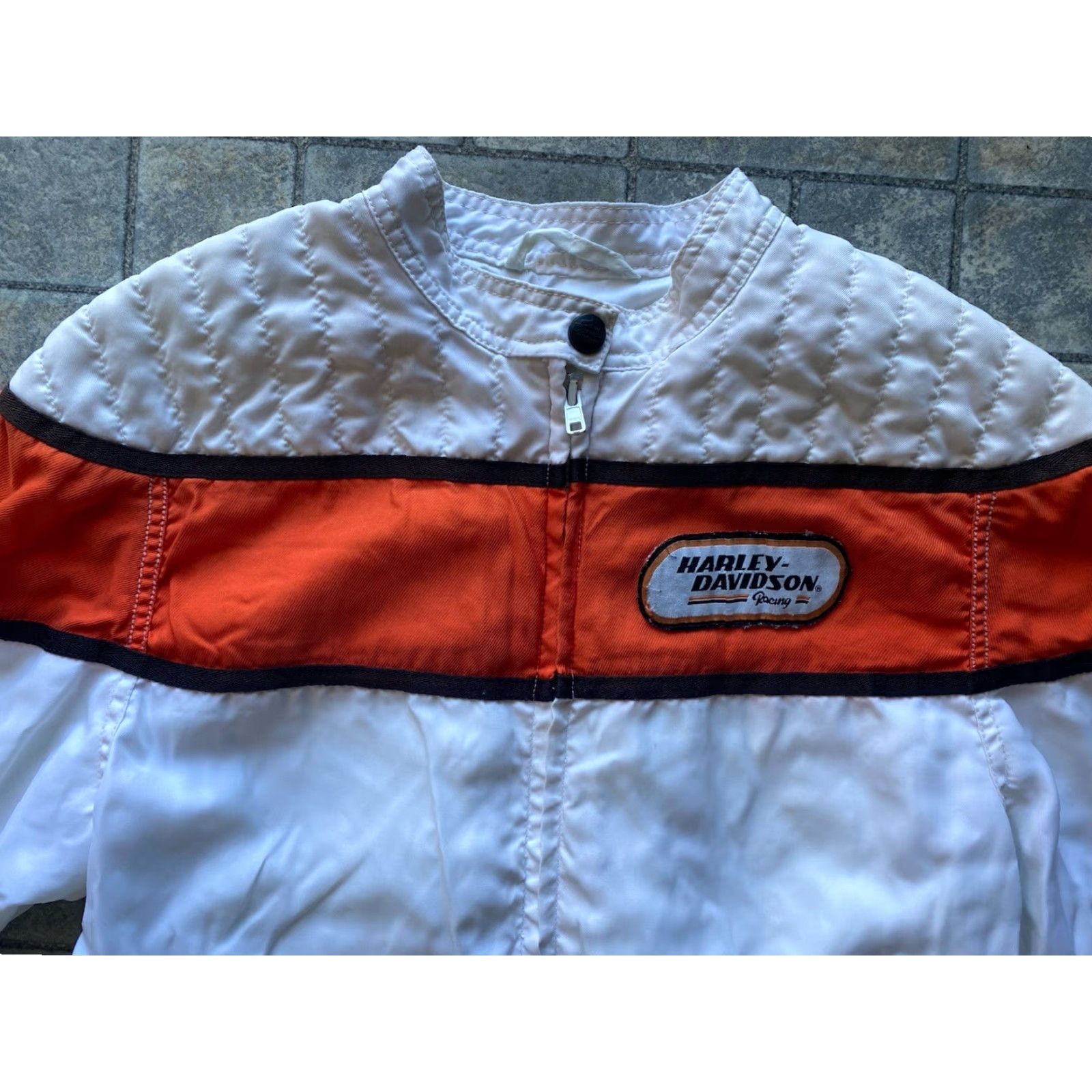 Harley Davidson Harley-Davidson Jacket Women’s M Full Zip Cropped White Orange Black Multicolor Racing Jacket M Women Size M / US 6-8 / IT 42-44 - 4 Thumbnail
