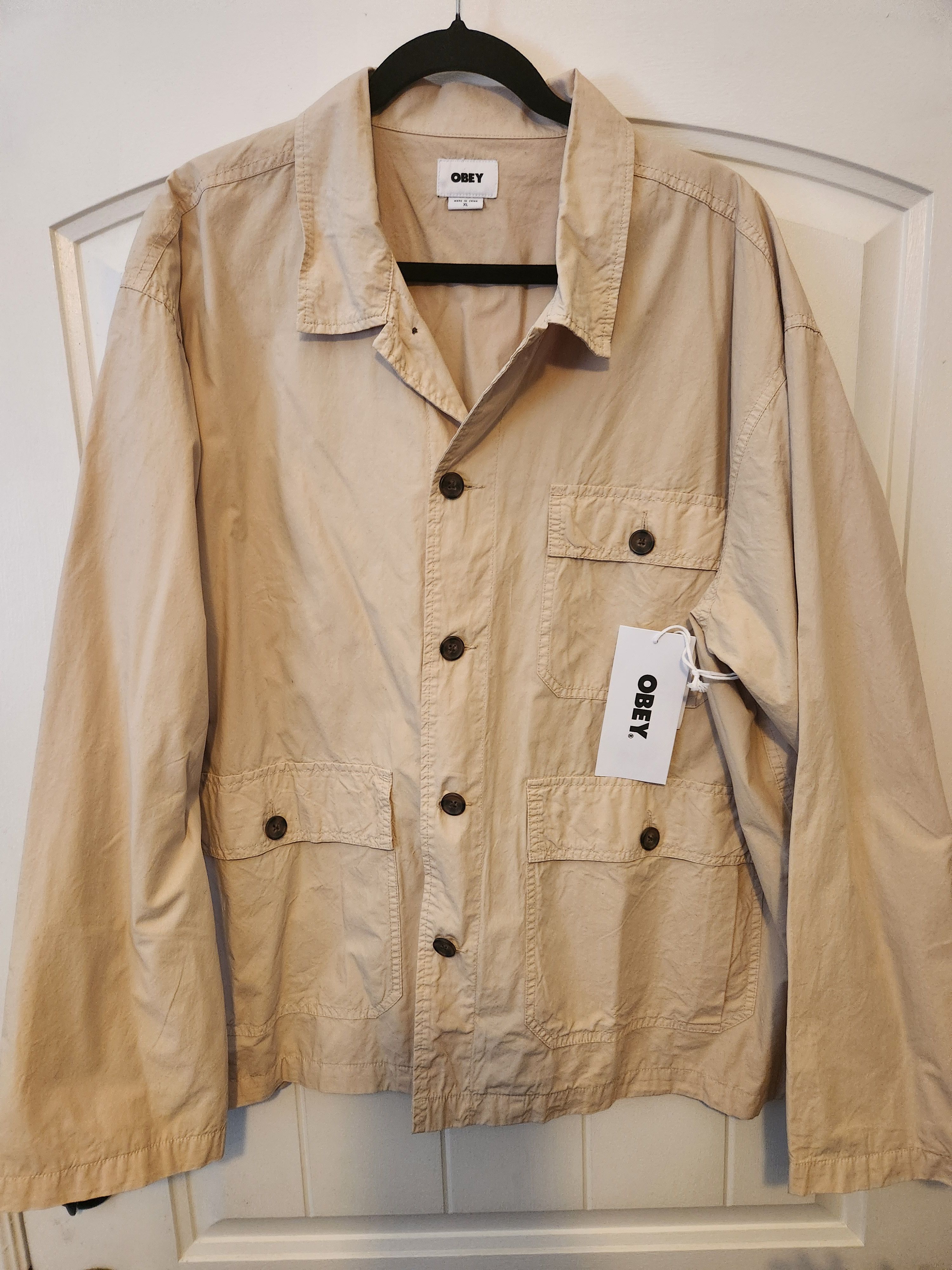 Obey NWT Unisex Beige Utility Jacket Size US XL / EU 56 / 4 - 1 Thumbnail