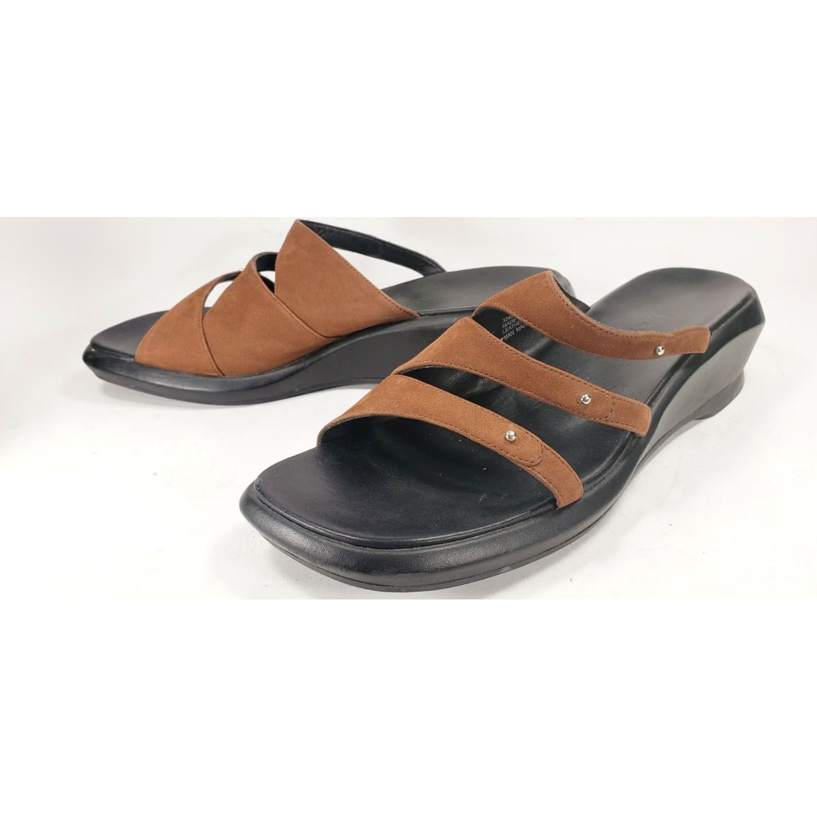 Clarks Clarks Slide Wedge Sandal Women's US 8.5M Brown 3 Crossovers Gold Bead Casual to Dress Business Mens Womens Size US 9 / IT 39 - 4 Thumbnail