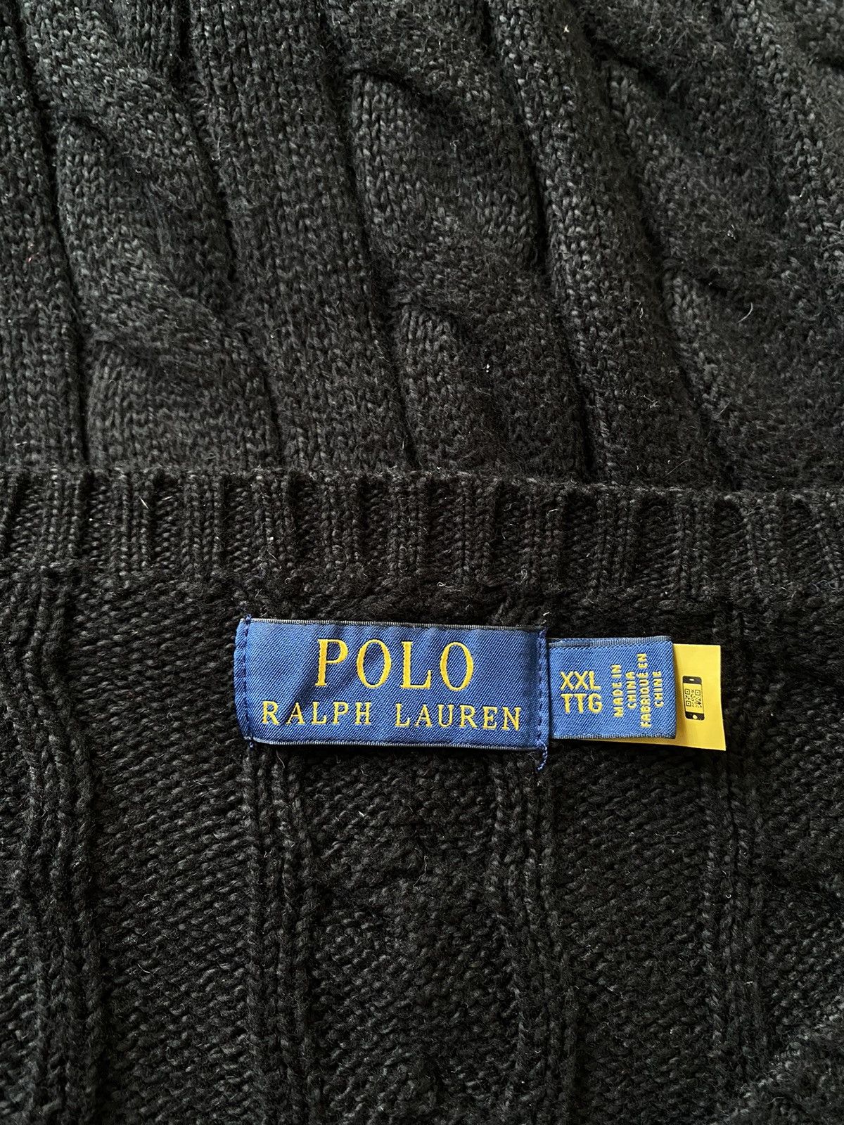 Polo Ralph Lauren Polo Ralph Lauren Cotton Black Cable-Knit Jumper Size: XXL Size US XXL / EU 58 / 5 - 9 Thumbnail