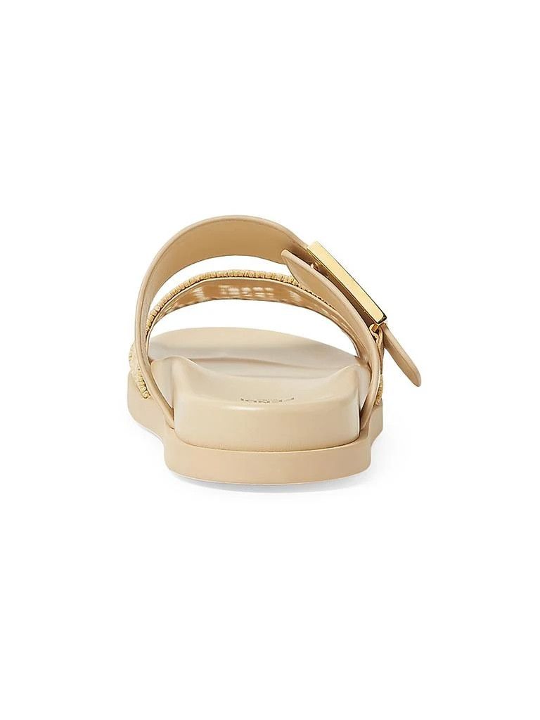 Fendi o1s1wg110426 Feel Woven Double Strap Slides in Beige Size US 7 / IT 37 - 3 Thumbnail