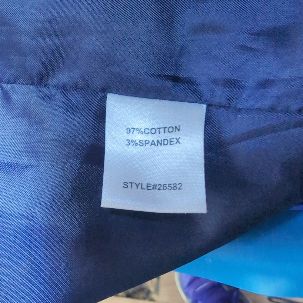 Designer Women's Blue Corduroy Blazer w Metal Buttons By Travelsmith Size XXL / US 16-18 / IT 52-54 - 5 Thumbnail