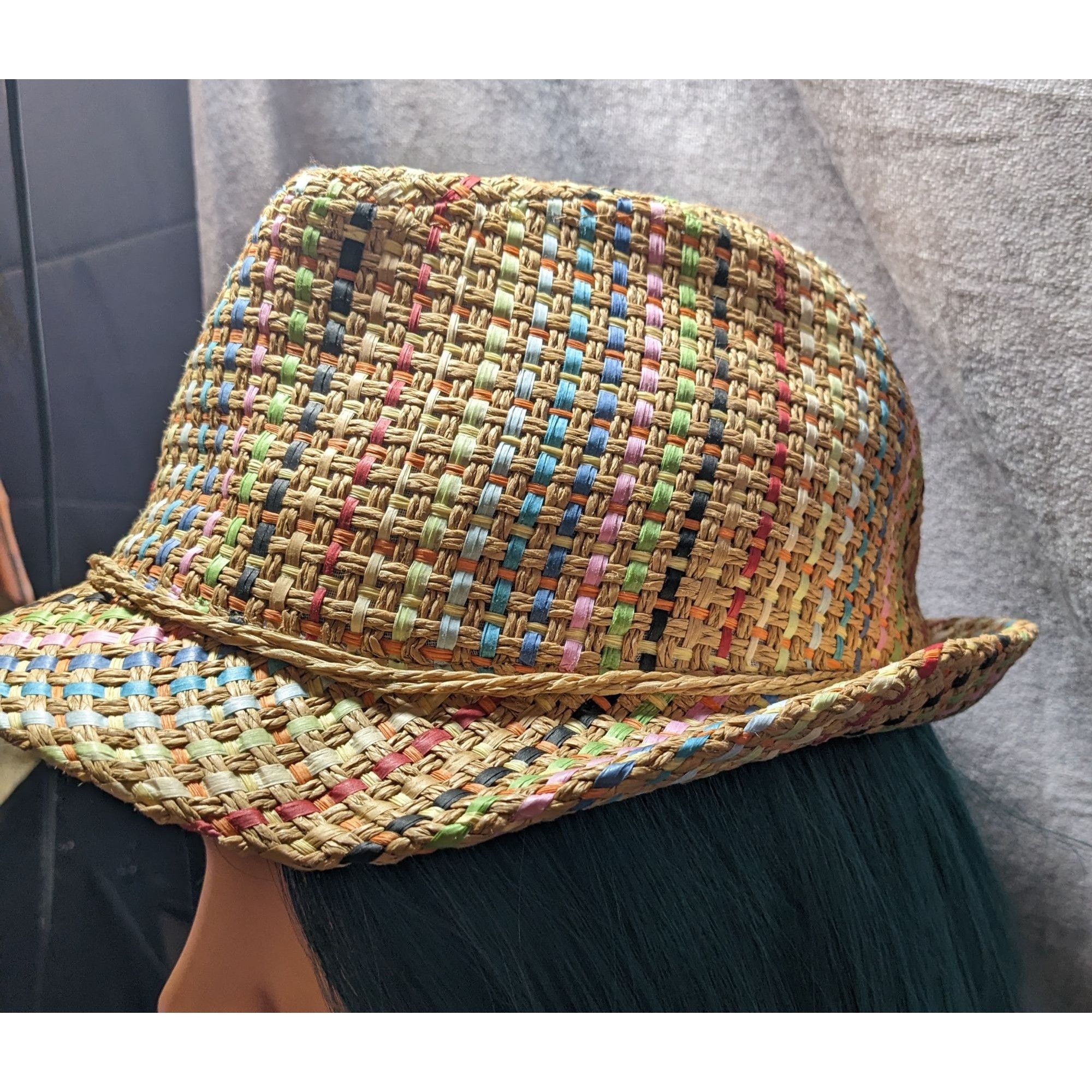 Panama Jack Retro Beachy Panama Jack Rainbow Woven Fedora Size ONE SIZE - 8 Thumbnail