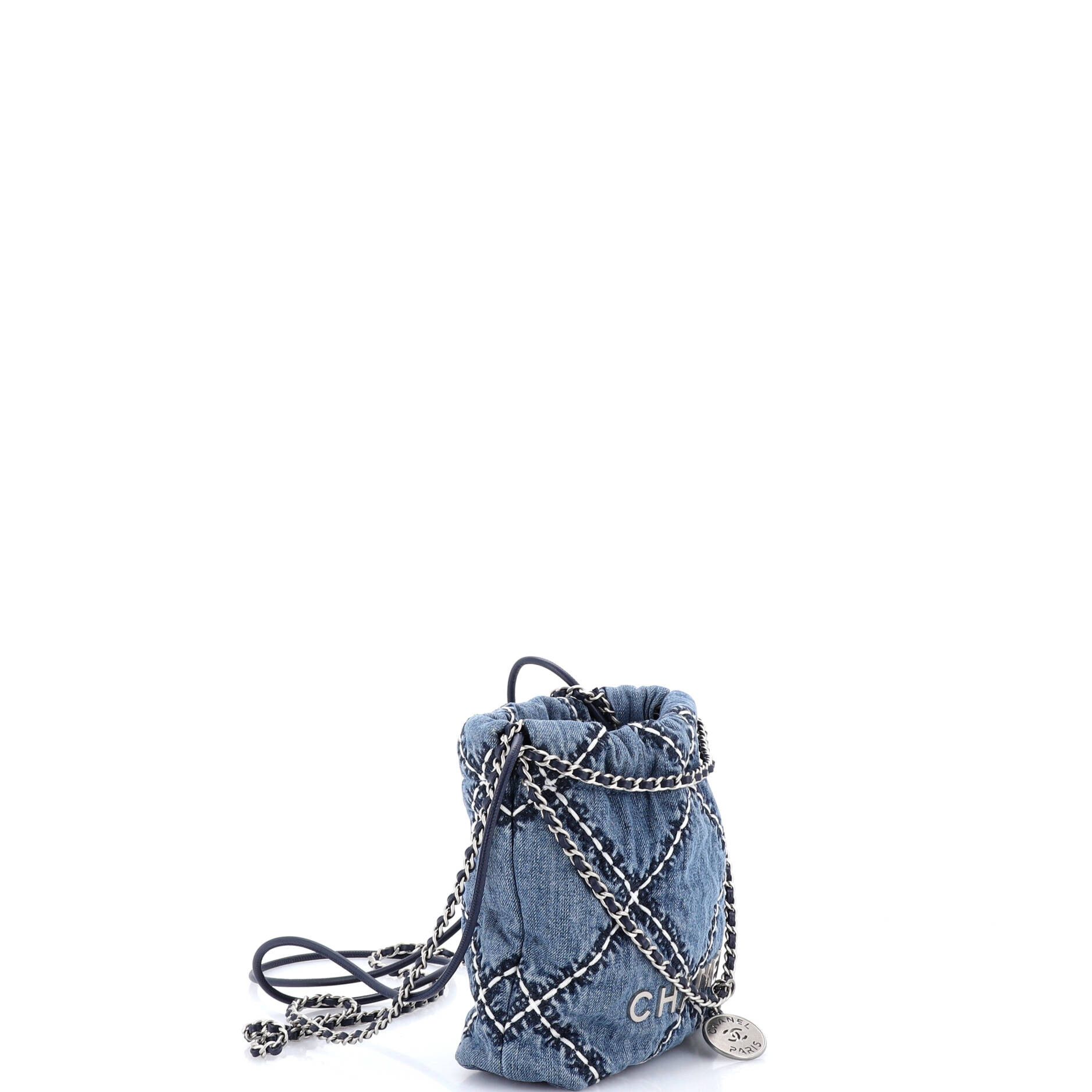 Chanel 22 Chain Hobo Quilted Stitched Denim Mini Size ONE SIZE - 1 Thumbnail