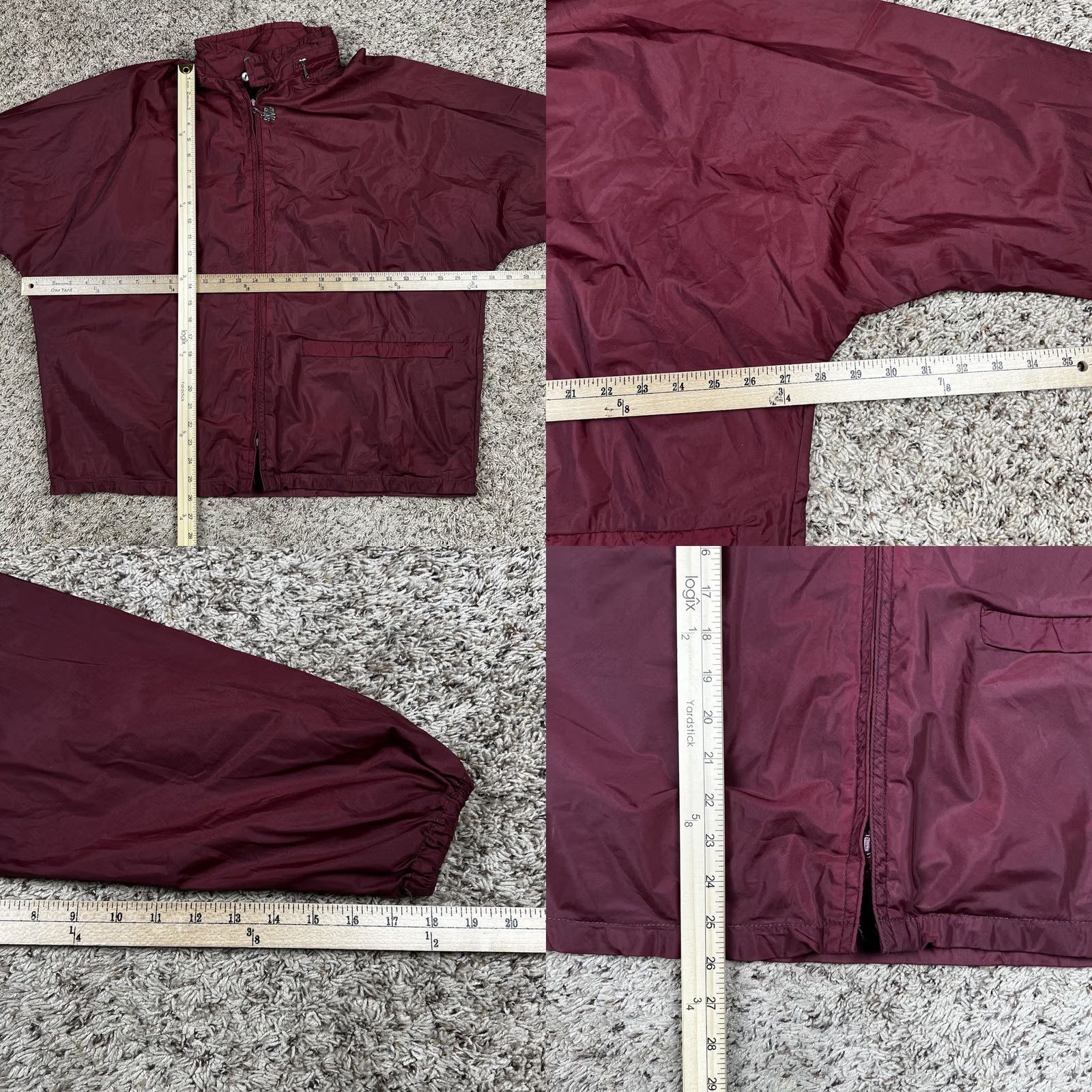 Vintage VINTAGE WestWind Windbreaker Jacket XL Burgundy Hooded Pockets Mens 90s Lightweight Zip Size US XL / EU 56 / 4 - 10 Thumbnail