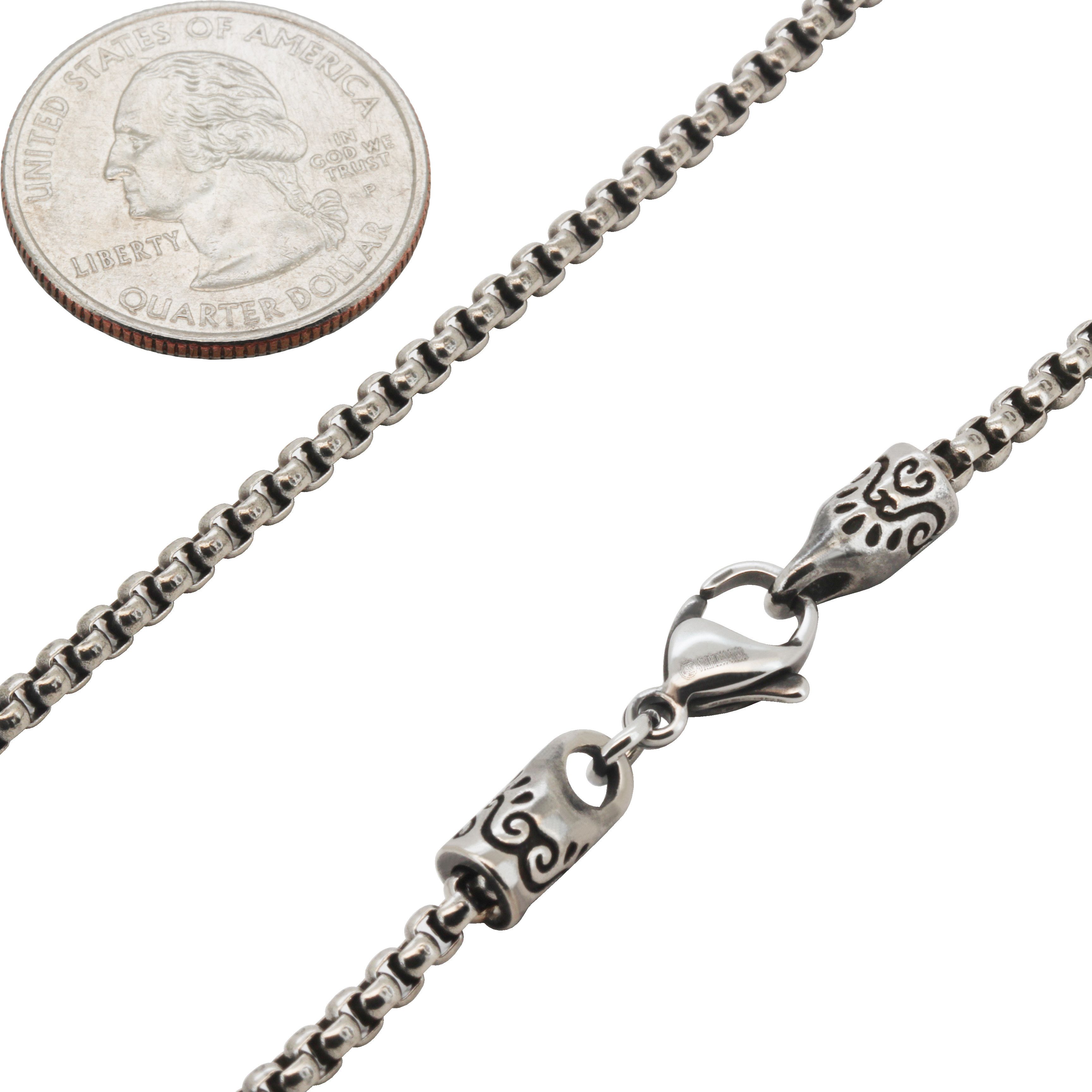 Other 316L Stainless Steel Gunmetal 3mm Box Chain Necklace 24" Size ONE SIZE - 2 Thumbnail