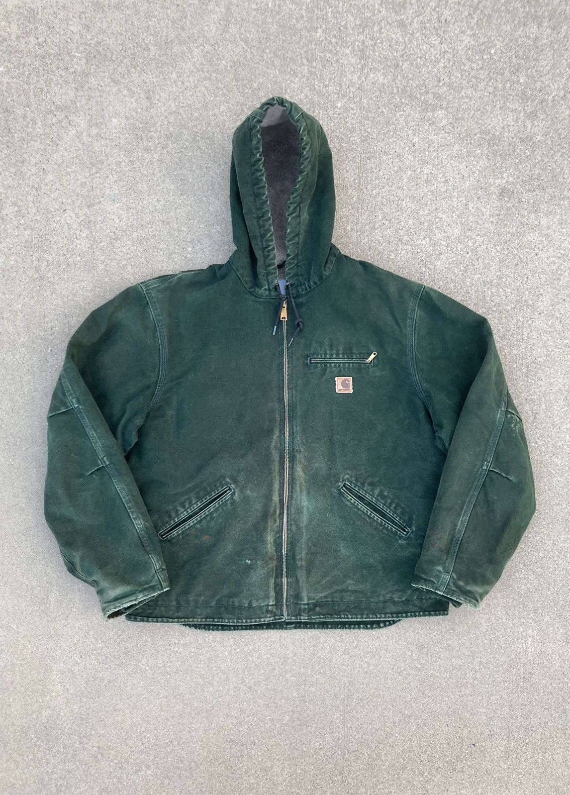 Carhartt J97 MOS Green Blanket Lined Detroit Jacket Made USA