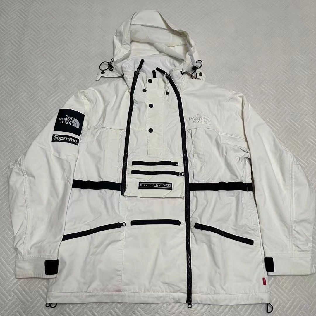 North face supreme jacket white best sale