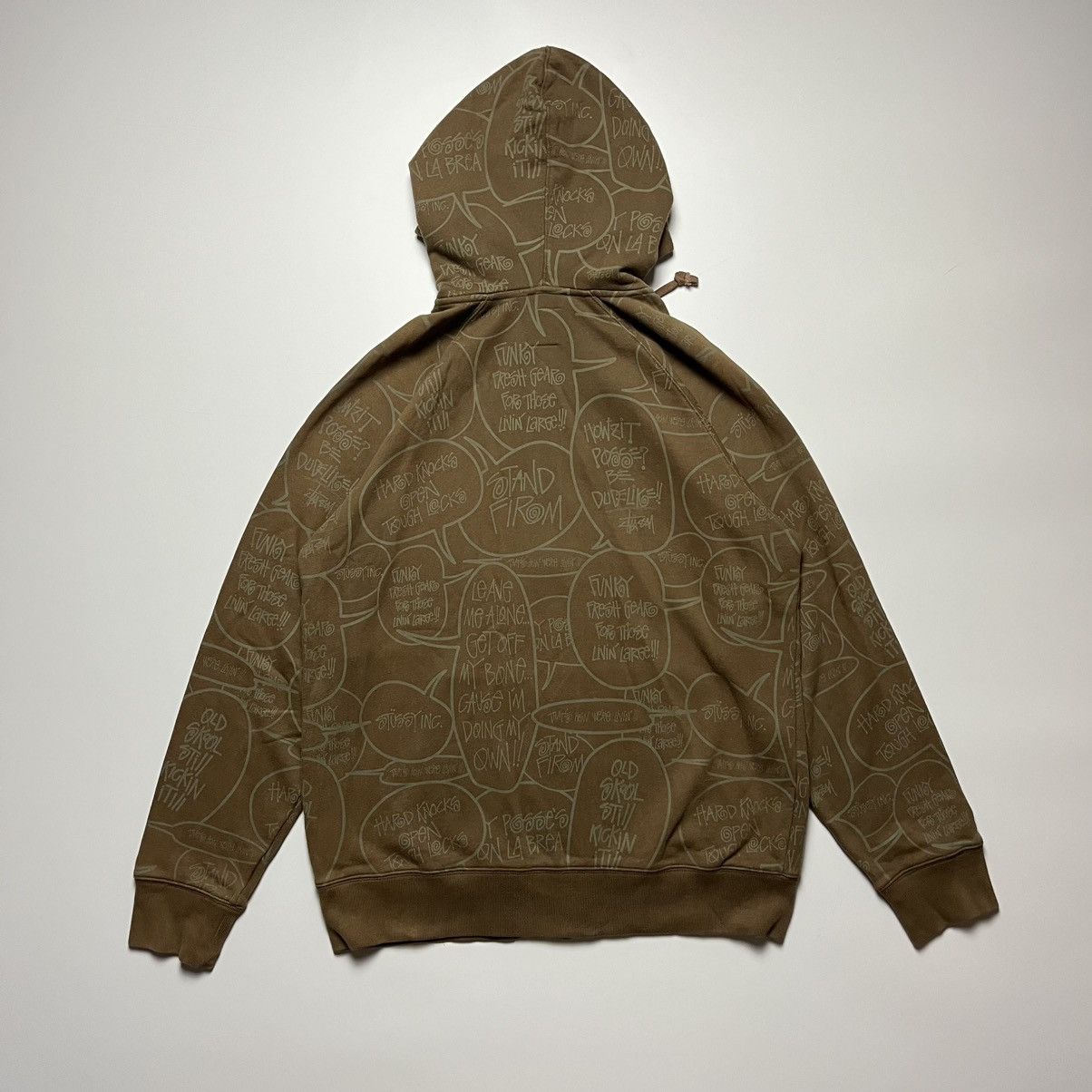 Stussy Stüssy All-Over Graffiti-Print Full-Zip Hoodie Brown – 2000s Size US XL / EU 56 / 4 - 2 Thumbnail