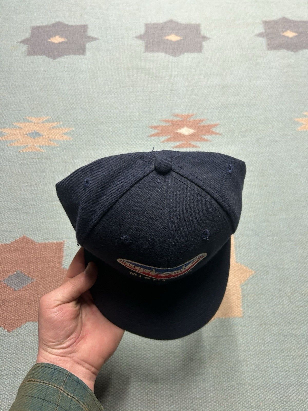 Vintage Vtg SnapBack hat Agri Sales Michigan bean people farm blue Size ONE SIZE - 3 Thumbnail