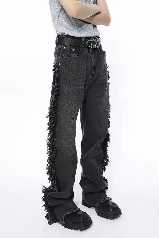 Japanese Brand Design Streetwear Splicing Distressed Jeans Pants Size US 30 / EU 46 - 5 Thumbnail