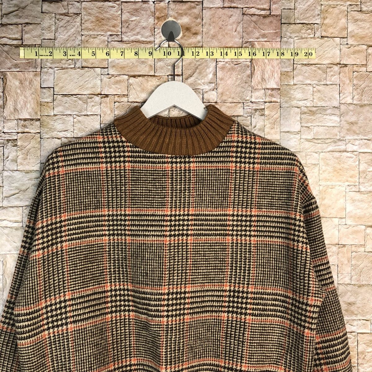 Homespun Knitwear × Japanese Brand Spray Premieum Brown Checkred Knitwear #A902 Size S / US 4 / IT 40 - 5 Thumbnail