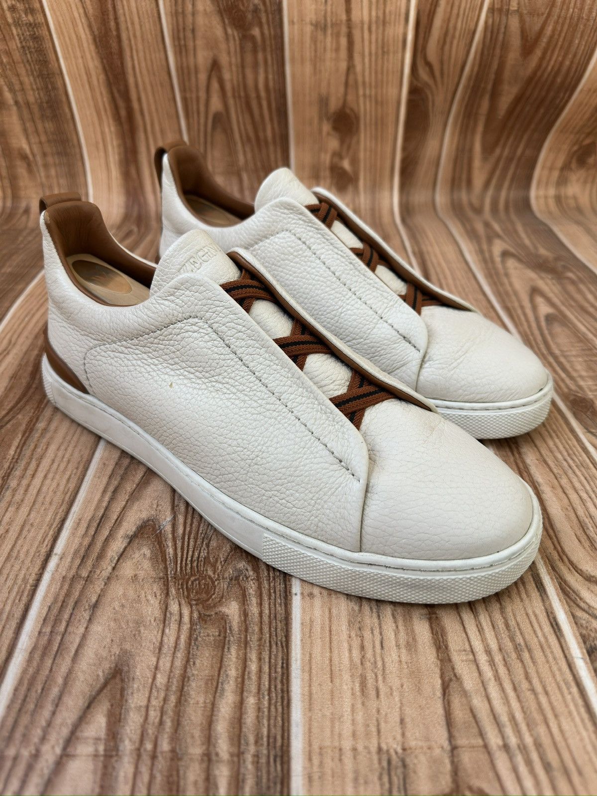 スニーカー Z Zegna LHSOY S4667Z FGG Sneakers Beige Ermenegildo Zegna Zegna Triple Stitch Light Beige Suede Low