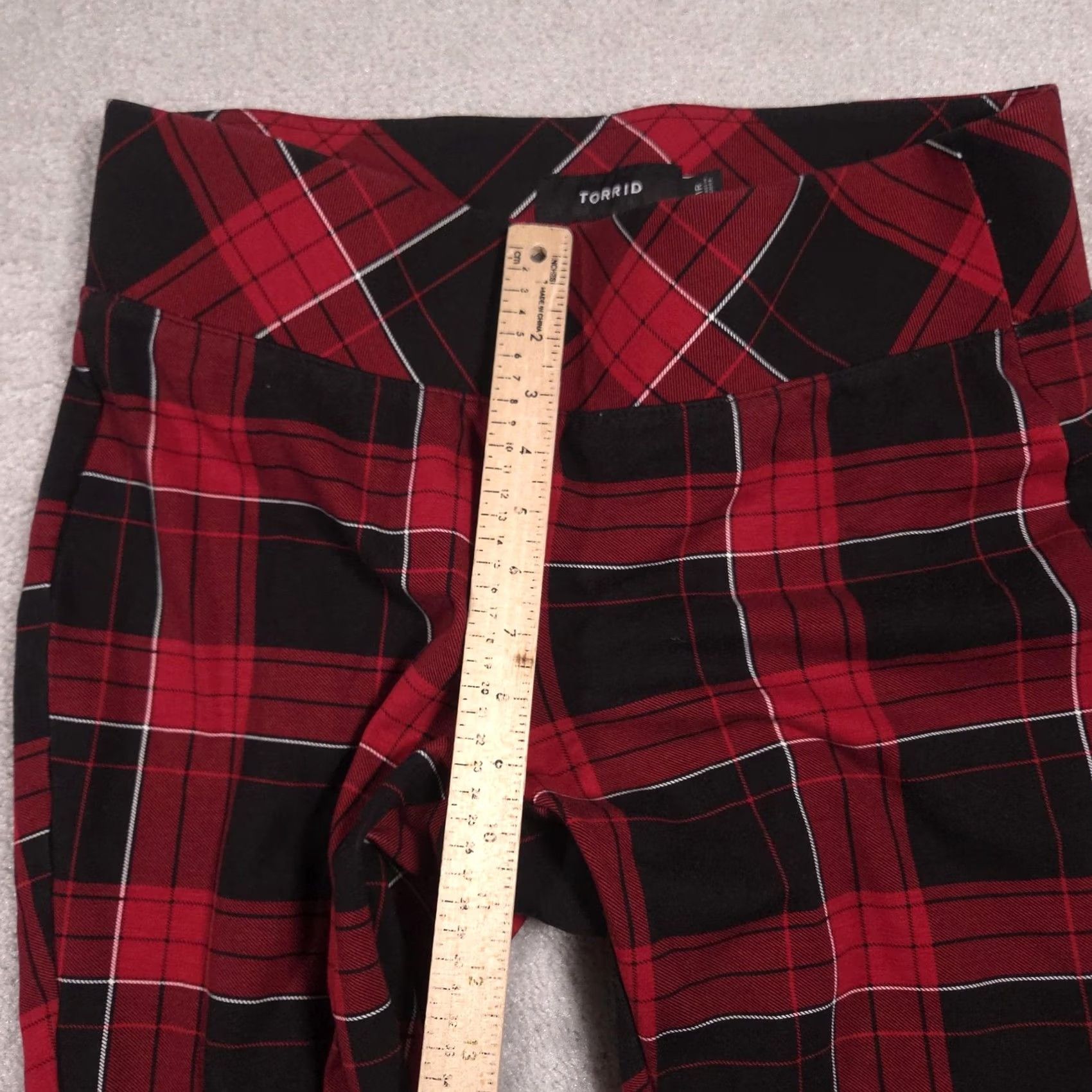 Torrid Torrid Leggings Women's 1R Red Plaid High Rise Ankle Knit Pants Stretch Casual Size 25" / US 0 / IT 36 - 6 Thumbnail