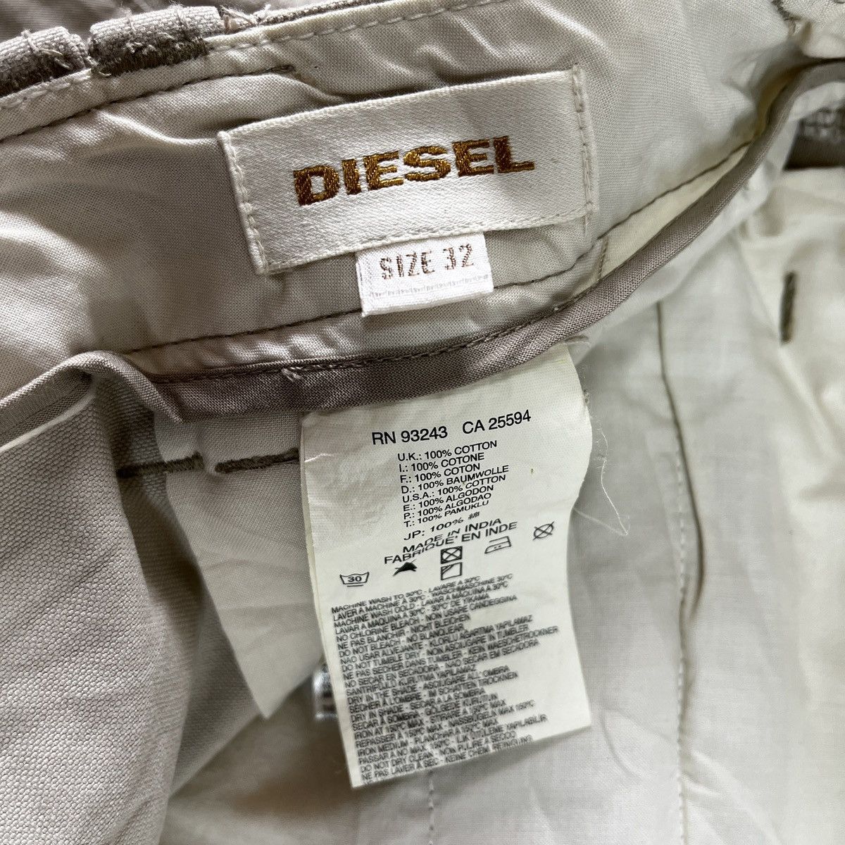 Diesel Diesel Black Printed Khaki Canvas Trousers Pants Size US 32 / EU 48 - 18 Thumbnail