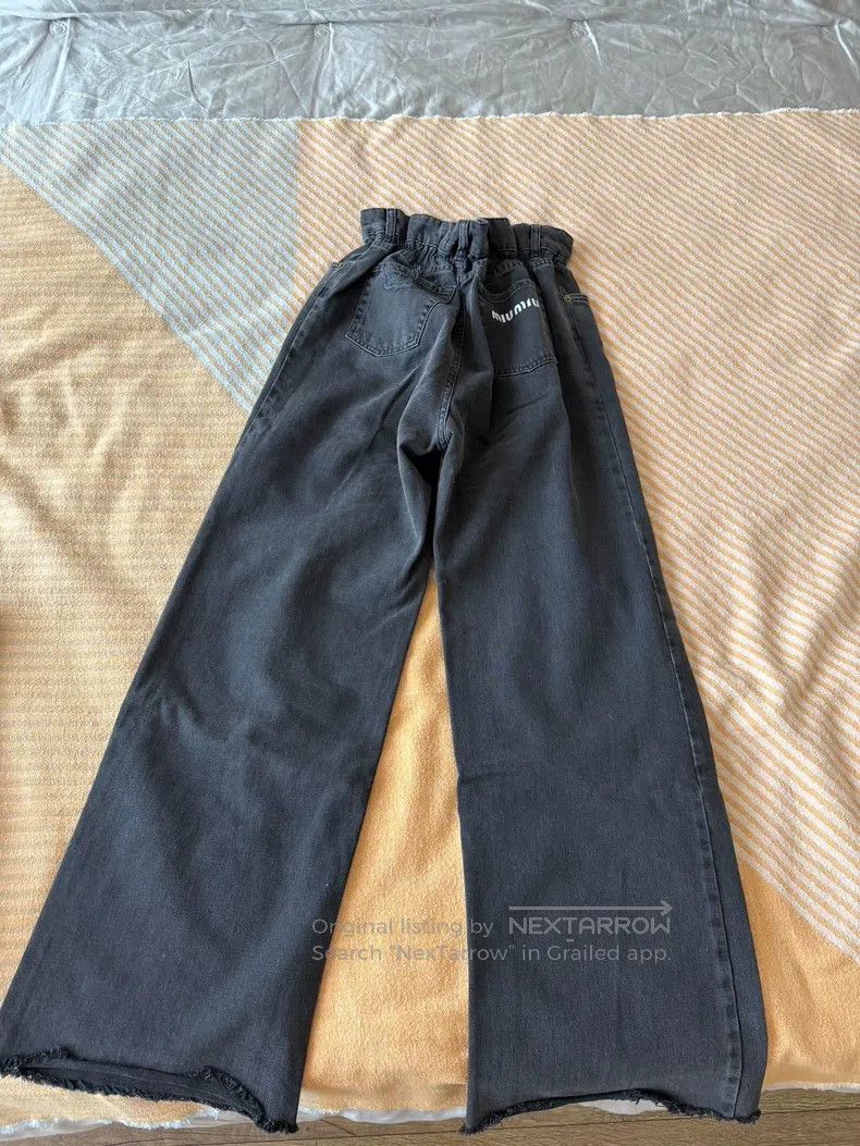 Miu Miu Miu Miu 25 Black and gray letter logo jeans Size 25" / US 0 / IT 36 - 2 Thumbnail