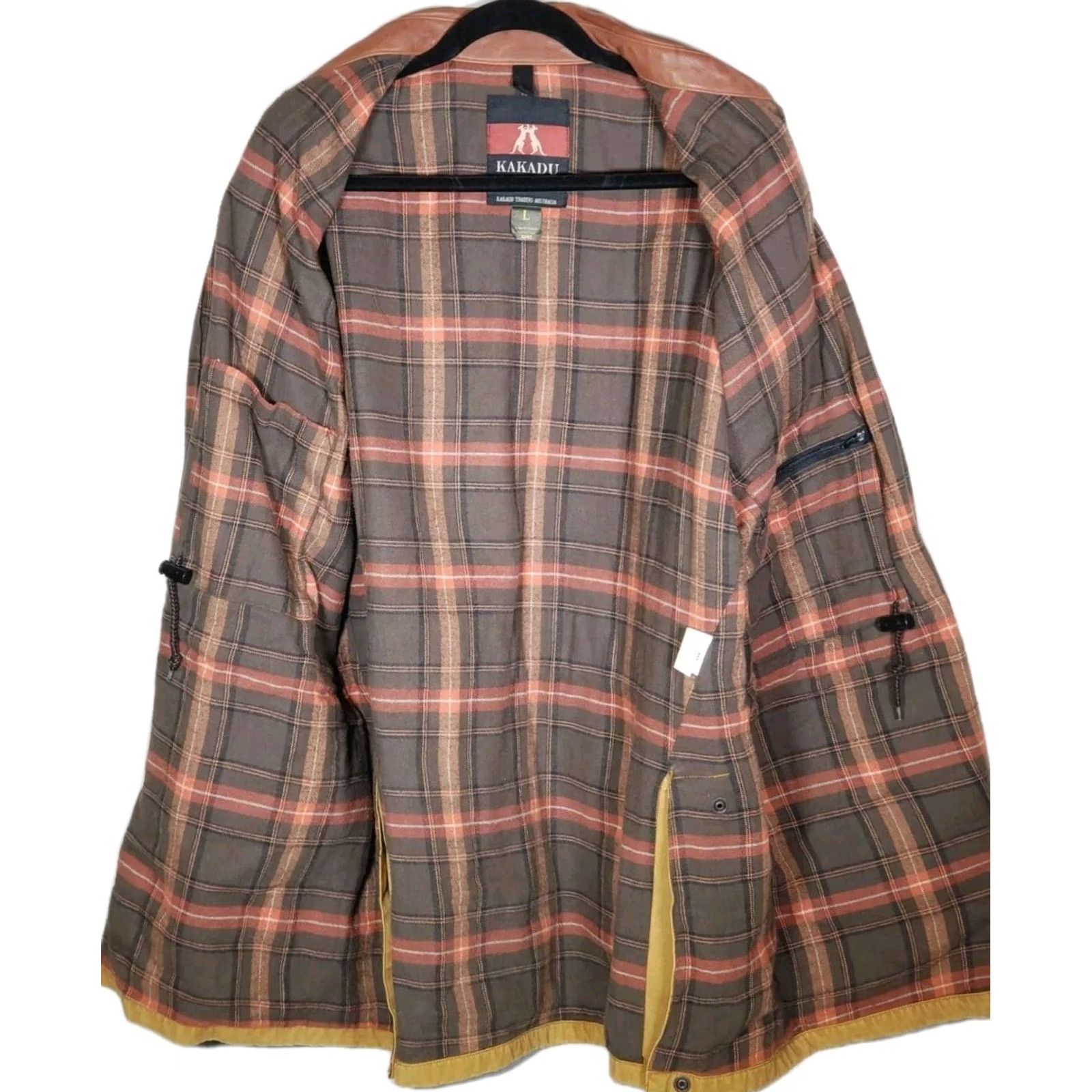 Vintage Kakadu Traders Australia Pilbara Jacket in Mustard Canvas with Brown Leather Collar 3J02 Men's L Jacket Size US L / EU 52-54 / 3 - 3 Thumbnail