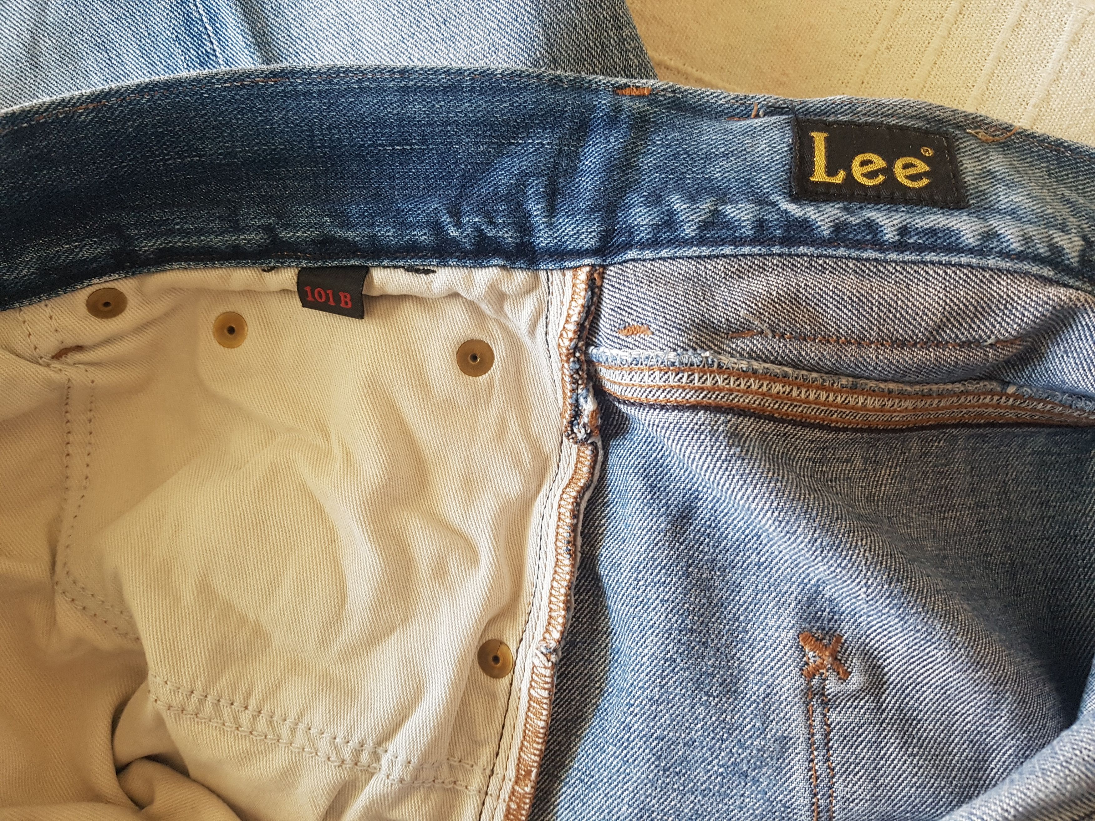 Lee Gold Label 101B Cinch Back Half Selvedge Cowboy Jeans Buckle Size US 32 / EU 48 - 7 Thumbnail