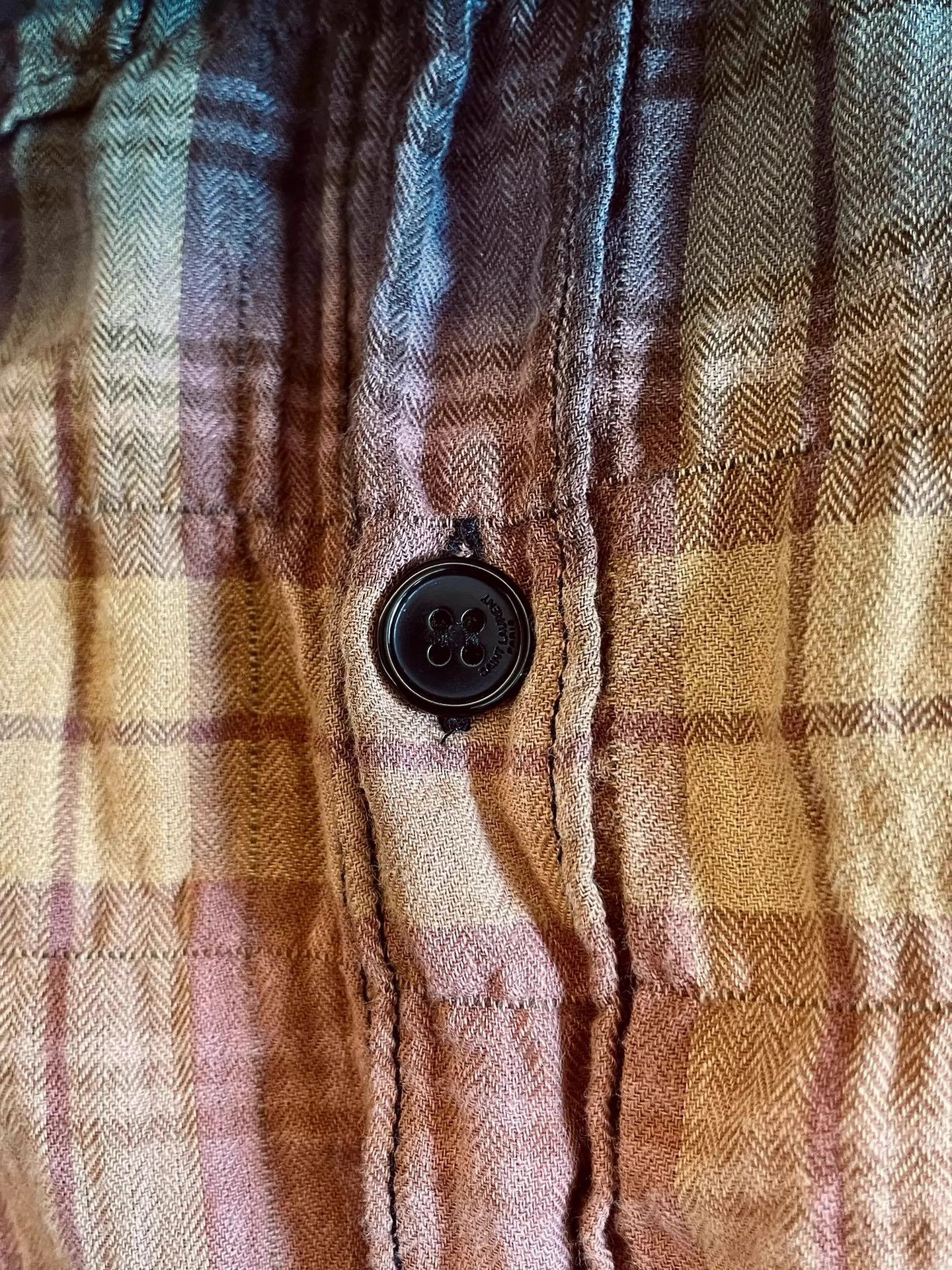 Yves Saint Laurent YSL 16ss red blue tie-dye distressed plaid shirt xs Size US XS / EU 42 / 0 - 4 Thumbnail