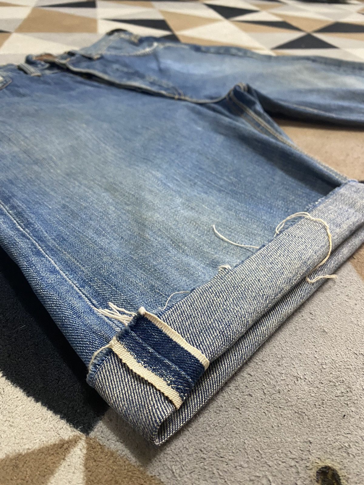 Lee Vintage Lee Cowboy Selvedge Blue Wash Short Jeans Size US 30 / EU 46 - 3 Thumbnail