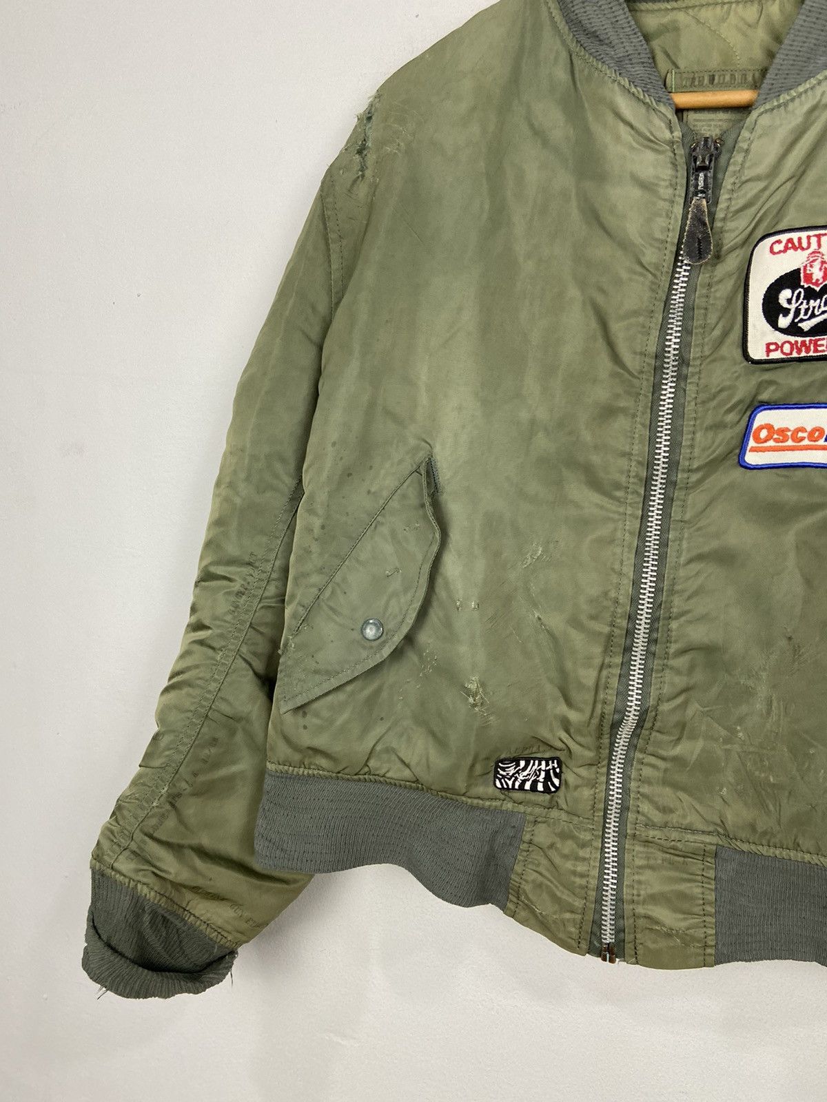 Alpha Industries MA 1 Crazy Design The Wildhearts Worn Distressed Jacket Size US L / EU 52-54 / 3 - 8 Thumbnail