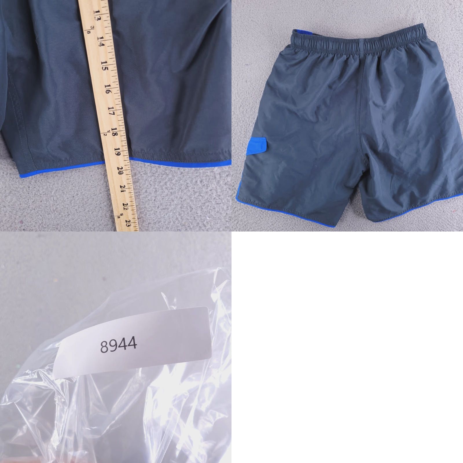 Nike VINTAGE Nike Shorts Bottom Mens Large Gray Blue Swim Cargo Hybrid Gym Bathing Run Size US 33 - 8 Thumbnail