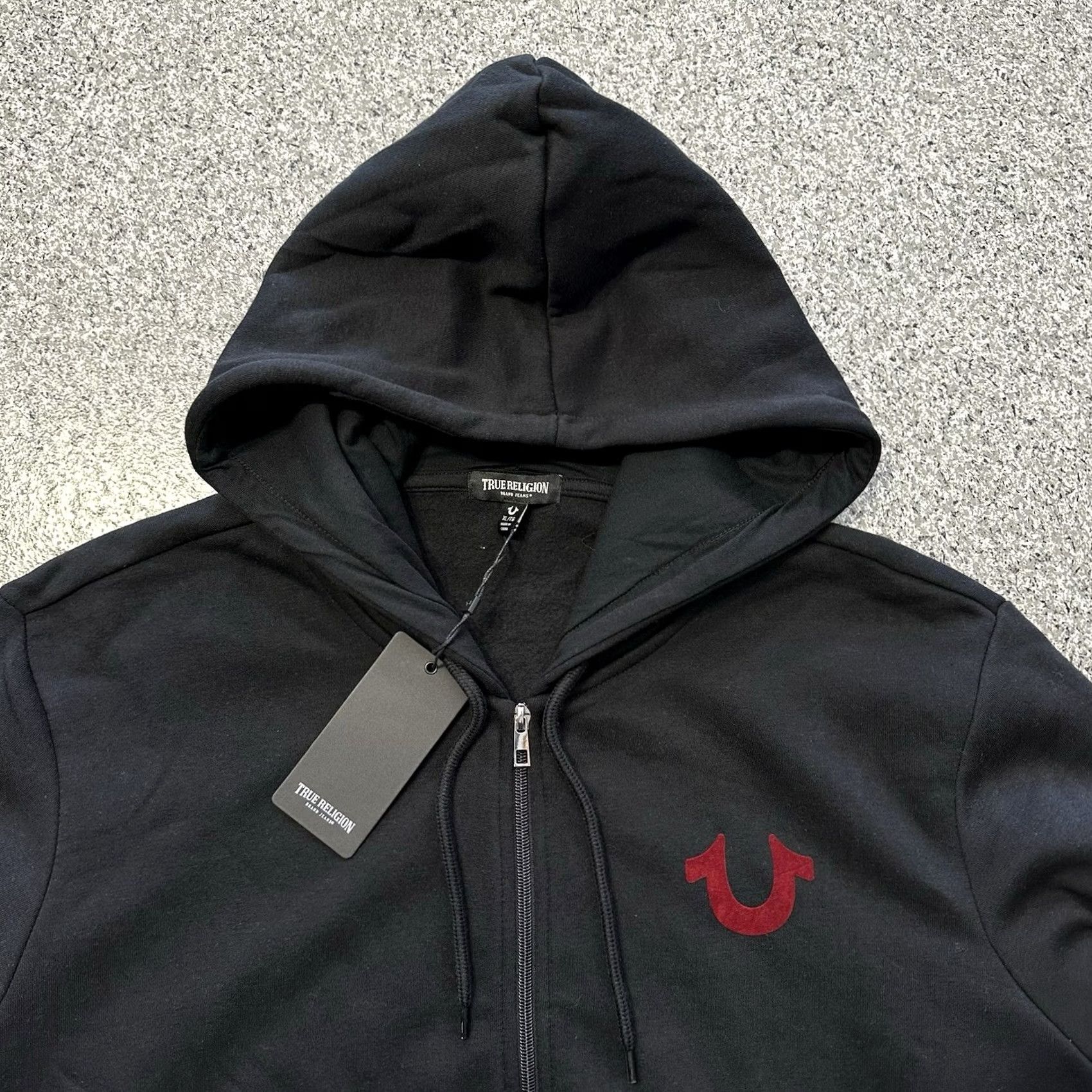 True Religion True Religion Hoodie Mens XL Black Solid World Tour Logo Full Zip 700018 Size US XL / EU 56 / 4 - 3 Thumbnail