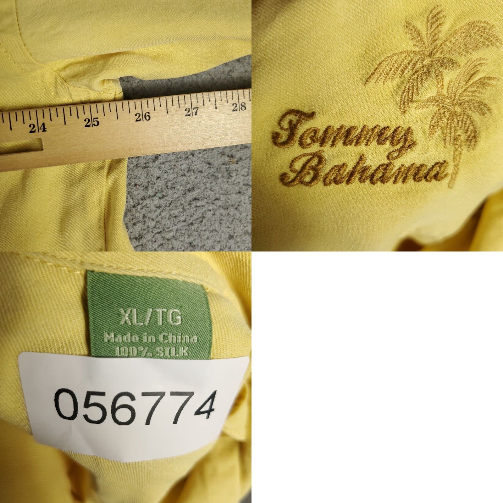 Tommy Bahama Tommy Bahama Shirt Mens XL Yellow Silk Hawaiian Short Sleeve Button Up Size US XL / EU 56 / 4 - 8 Thumbnail