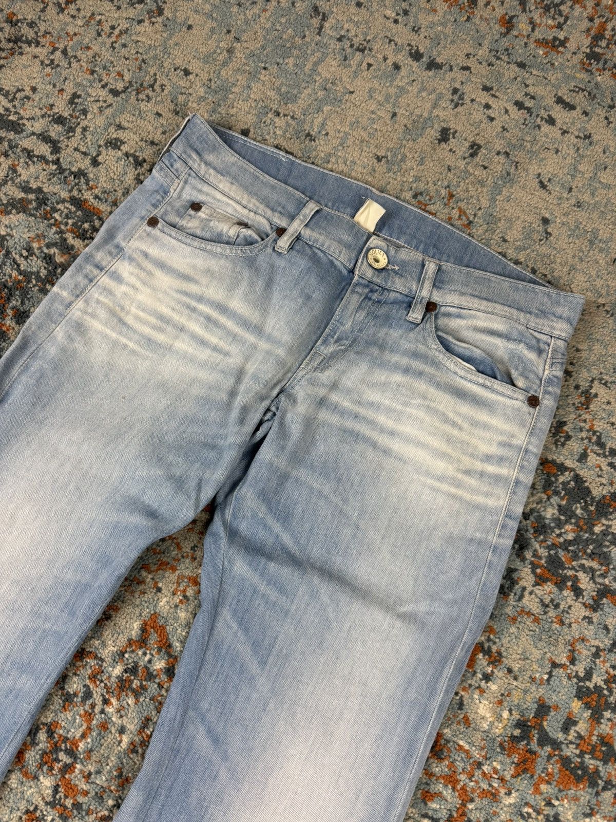 Japanese Brand Vintage Y2K Nolita bell bottom flared printed denim jeans Size 28" / US 6 / IT 42 - 4 Thumbnail
