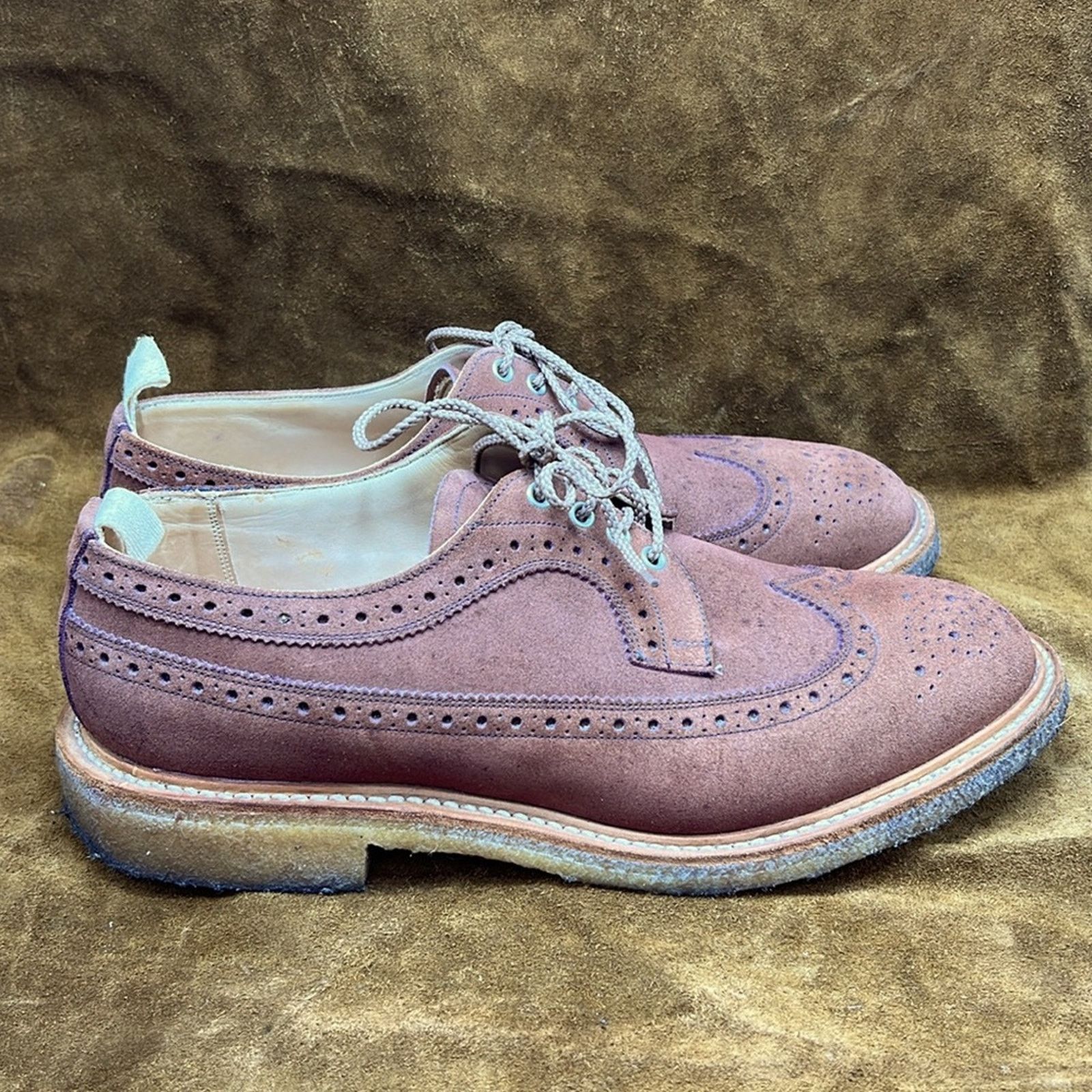 Other End Hunting CO. By Trickers Suede Wingtip Shoes Size US 11 / EU 44 - 3 Thumbnail