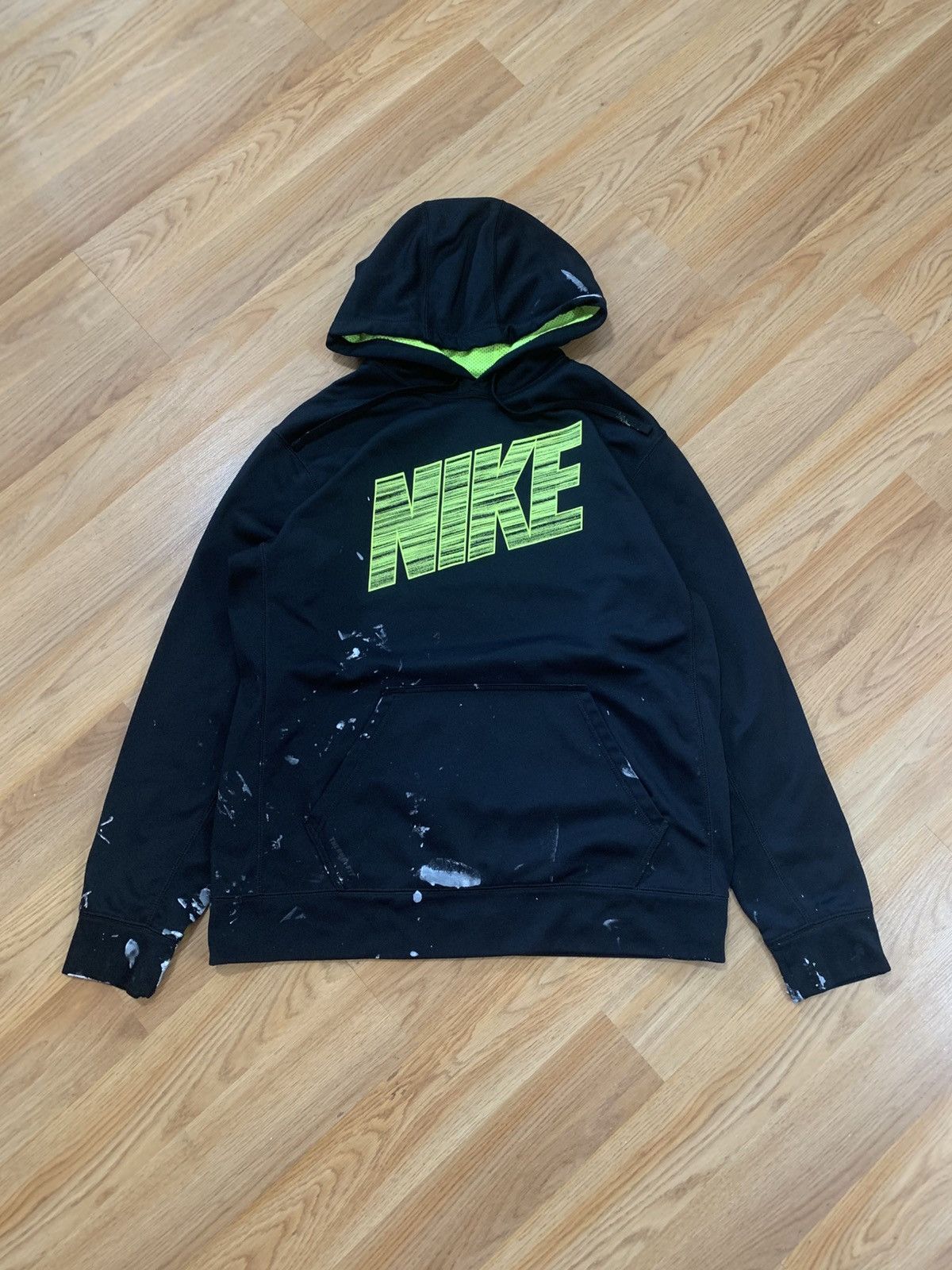 Nike Sz L - Nike Therma-Fit Hoodie Sweatshirt Paint Splatter 2014 Size US L / EU 52-54 / 3 - 2 Thumbnail