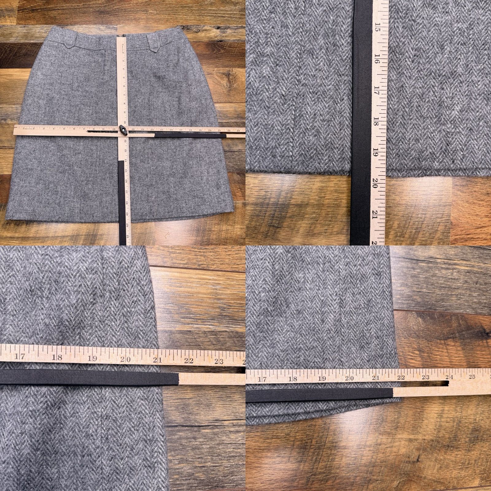 Talbots Talbots Skirt Womens 8 Gray Wool Blend Herringbone Mini Zipper Tweed Size 30" / US 8 / IT 44 - 8 Thumbnail