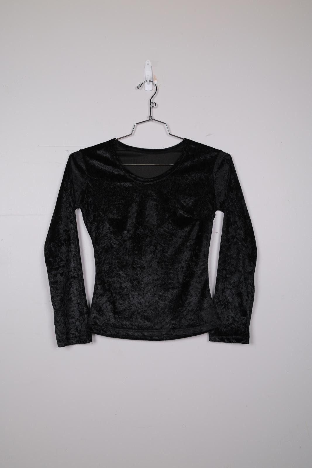 Vintage 90's Crushed Velvet Long Sleeve T-Shirt Size M / US 6-8 / IT 42-44 - 1 Thumbnail