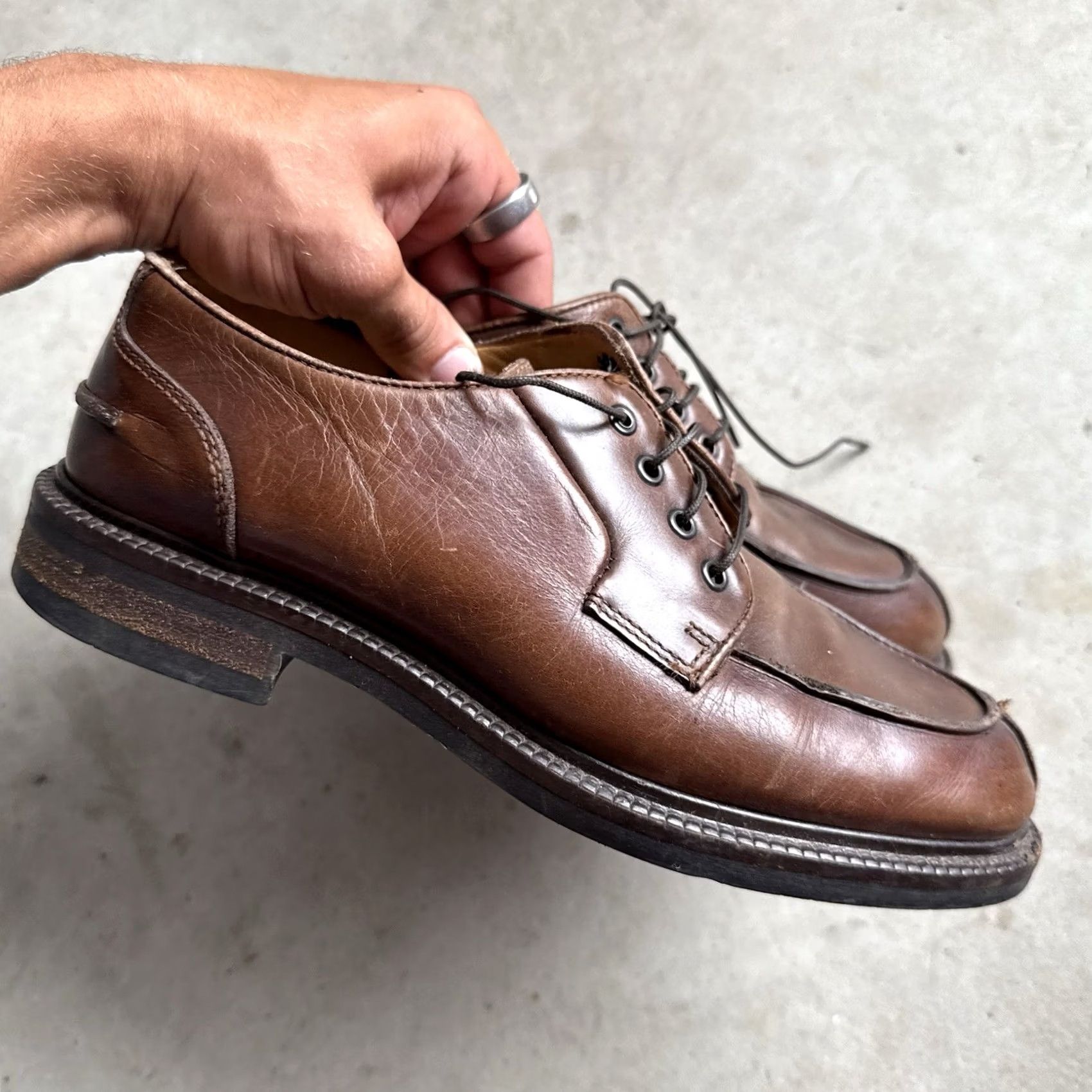 Kenneth Cole Kenneth Cole Derby Oxfords Brown Leather Men Lace Up New York Medium Size 9 Derby Oxfords Mens Leather Upper Size US 9 / EU 42 - 2 Thumbnail