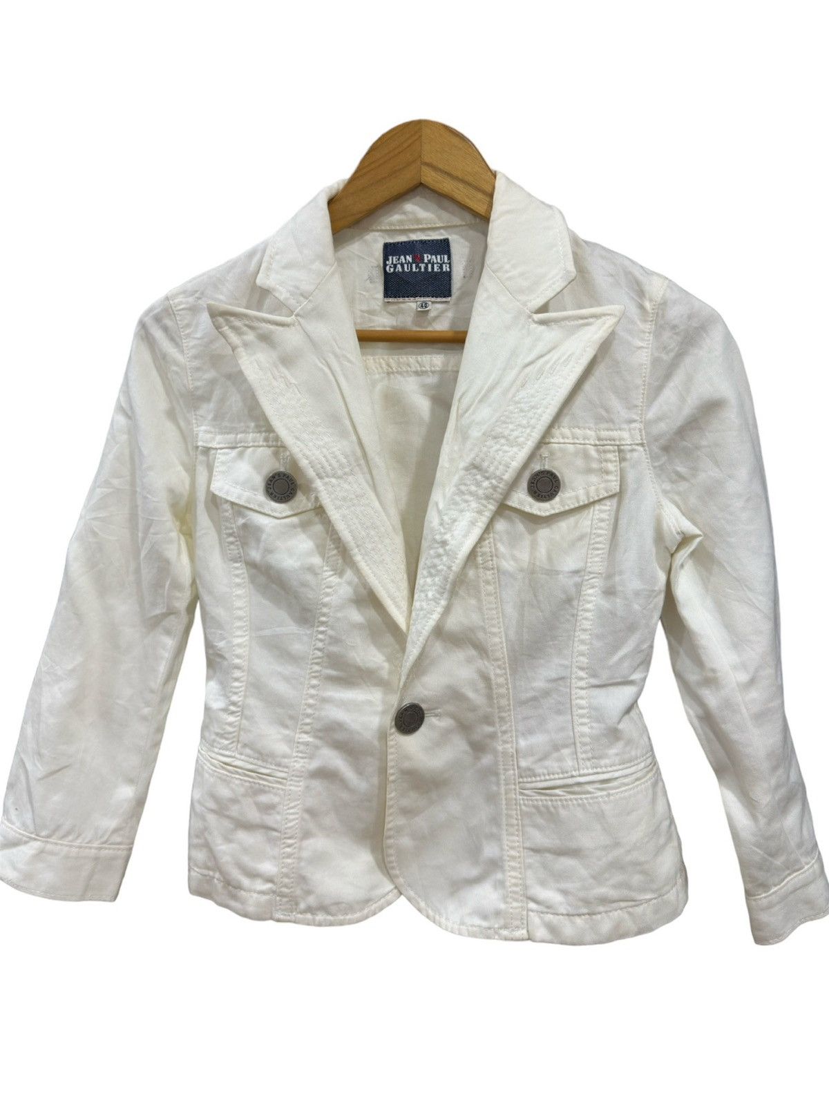 Jean Paul Gaultier Jean Paul Gaultier White Denim Jacket Size S / US 4 / IT 40 - 3 Thumbnail