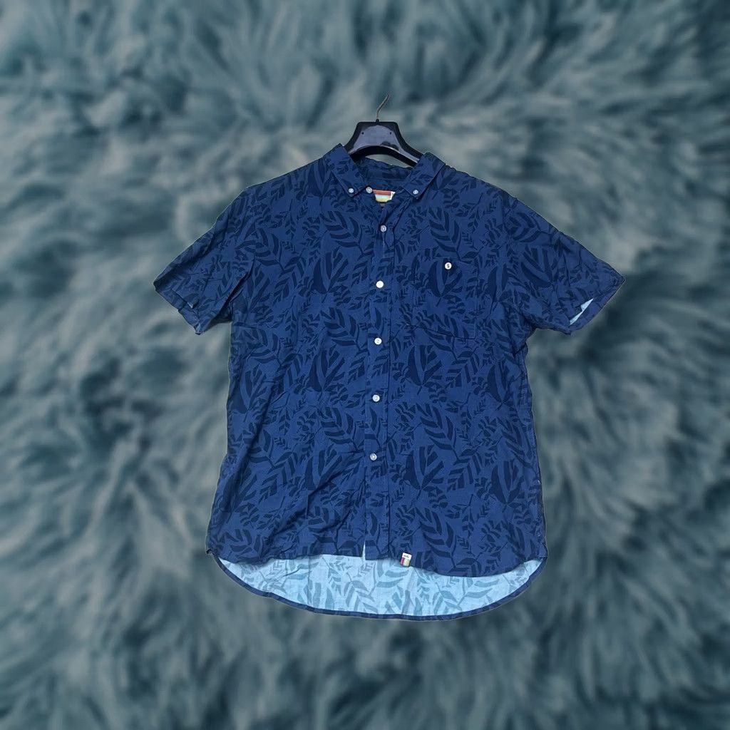 Vintage sludr Shirt Button-Up Short Sleeve Cotton Size Large Blue Mens Regular Collar Button-Up Classic 90s? Size US L / EU 52-54 / 3 - 1 Thumbnail