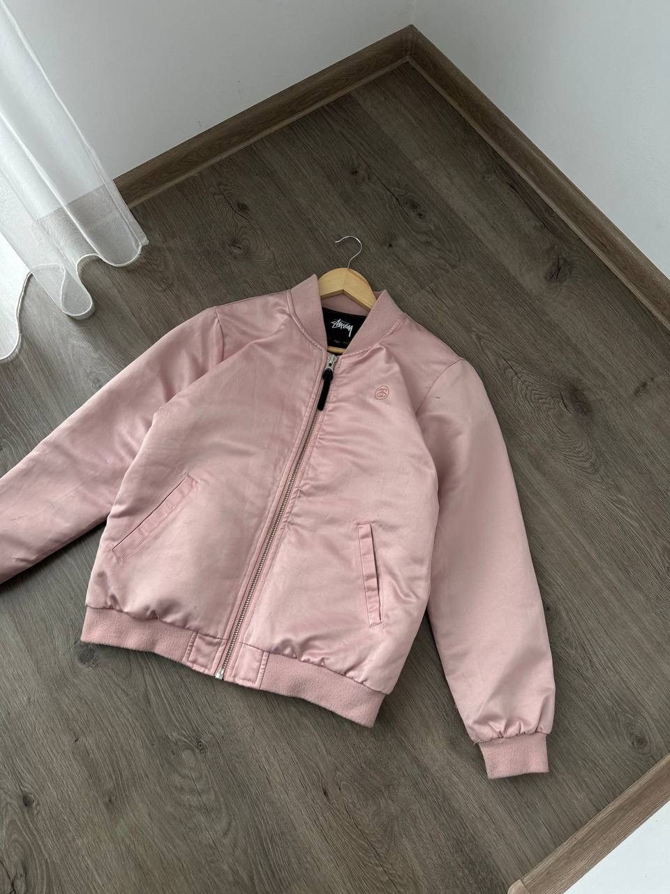 Stussy × Vintage Vintage Stussy Pink Distressed Bomber Jacket Size M / US 6-8 / IT 42-44 - 4 Thumbnail