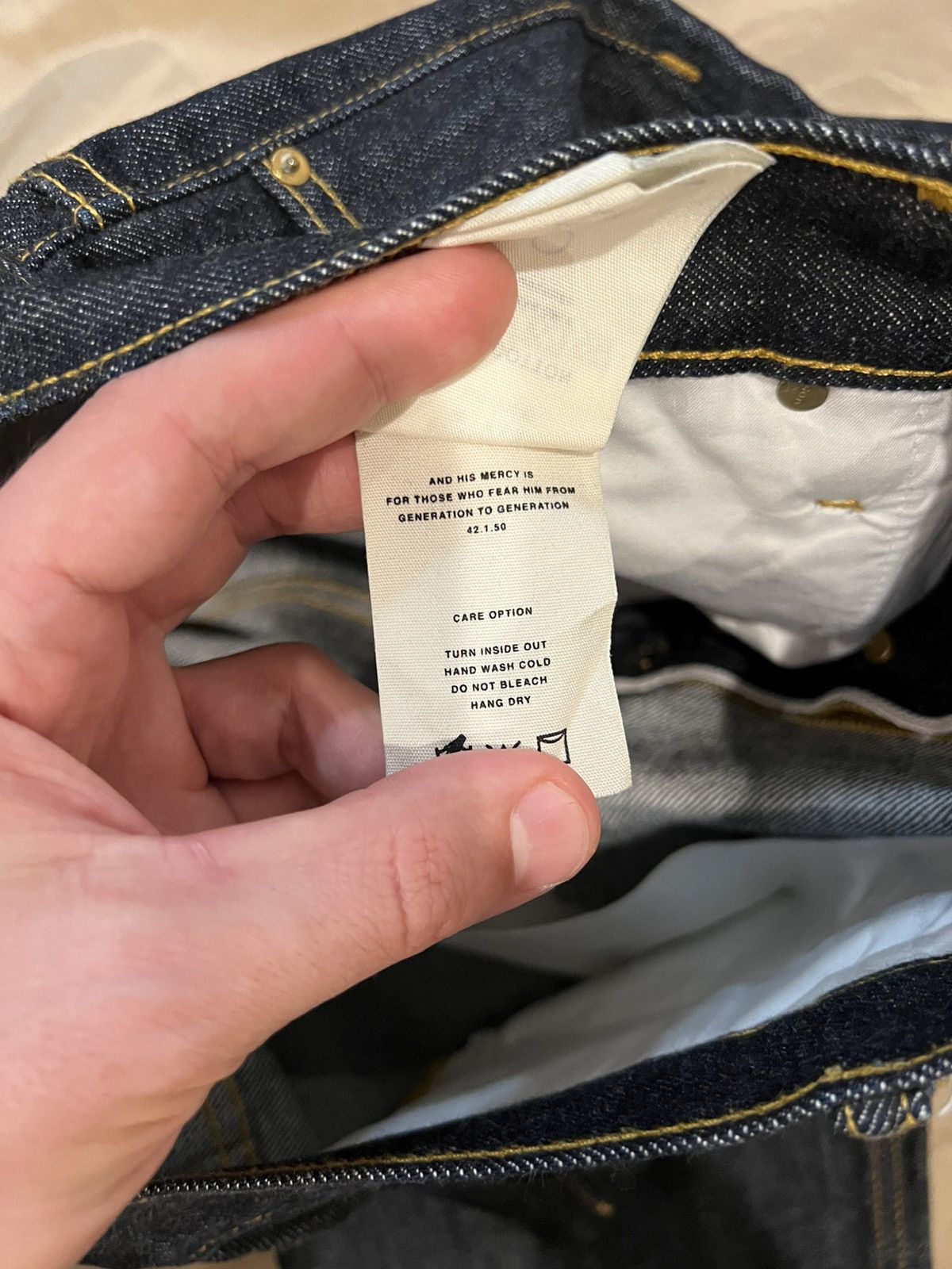Fear of God Fear of God Navy Blue Denim Zipped Hem Slim Fit size 33 Size US 33 - 7 Thumbnail