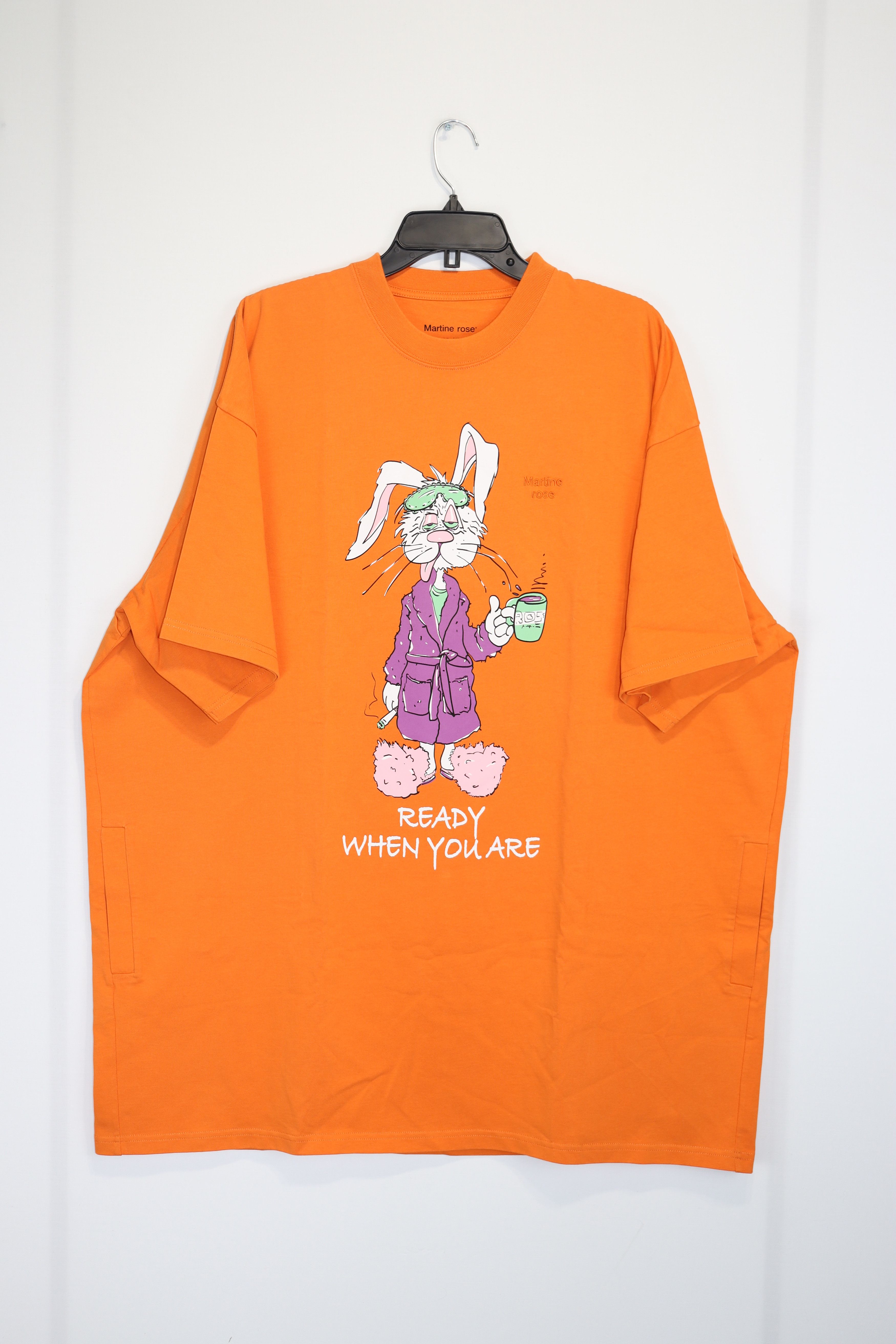 image of Martine Rose O1Rshd1 Ready When You Are Bunny T-Shirt In Orange, Men's (Size XS)