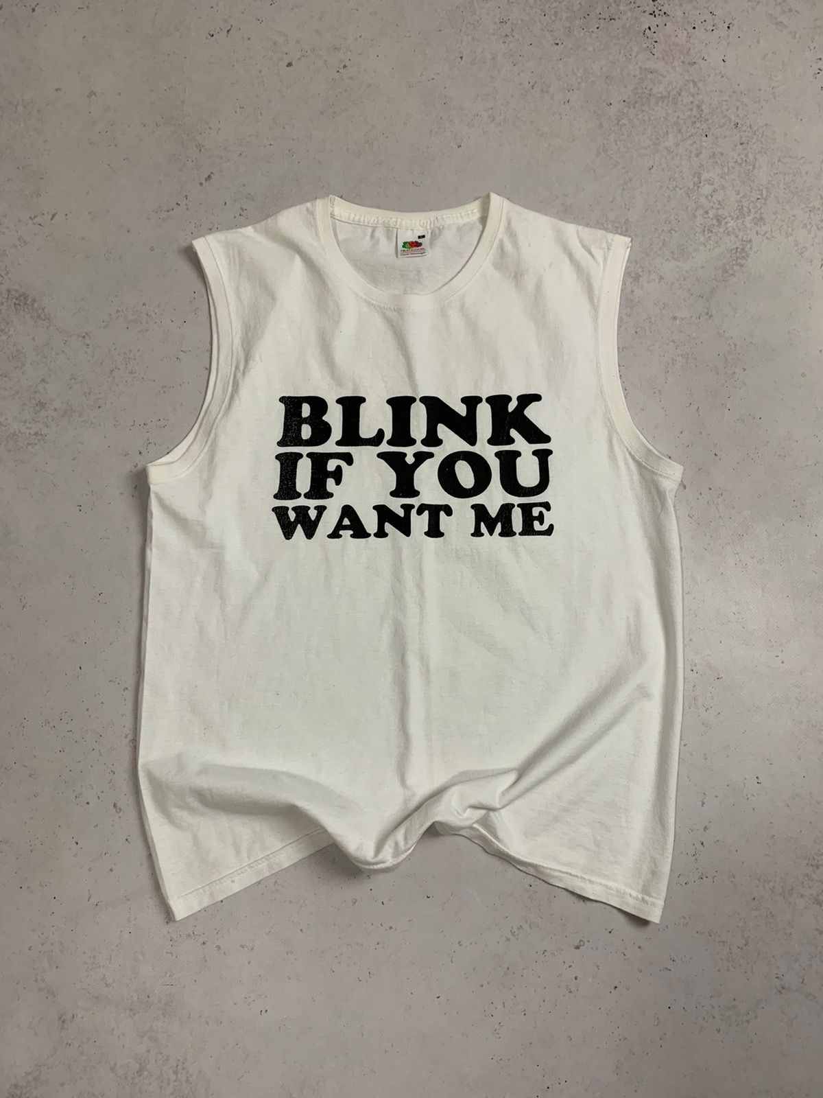 Pre-owned Vintage «blink If You Want Me» Tank Top Y2k L In Black