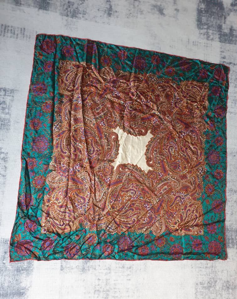 Japanese Brand Unnamed absract liberty green scarves Size ONE SIZE - 3 Thumbnail