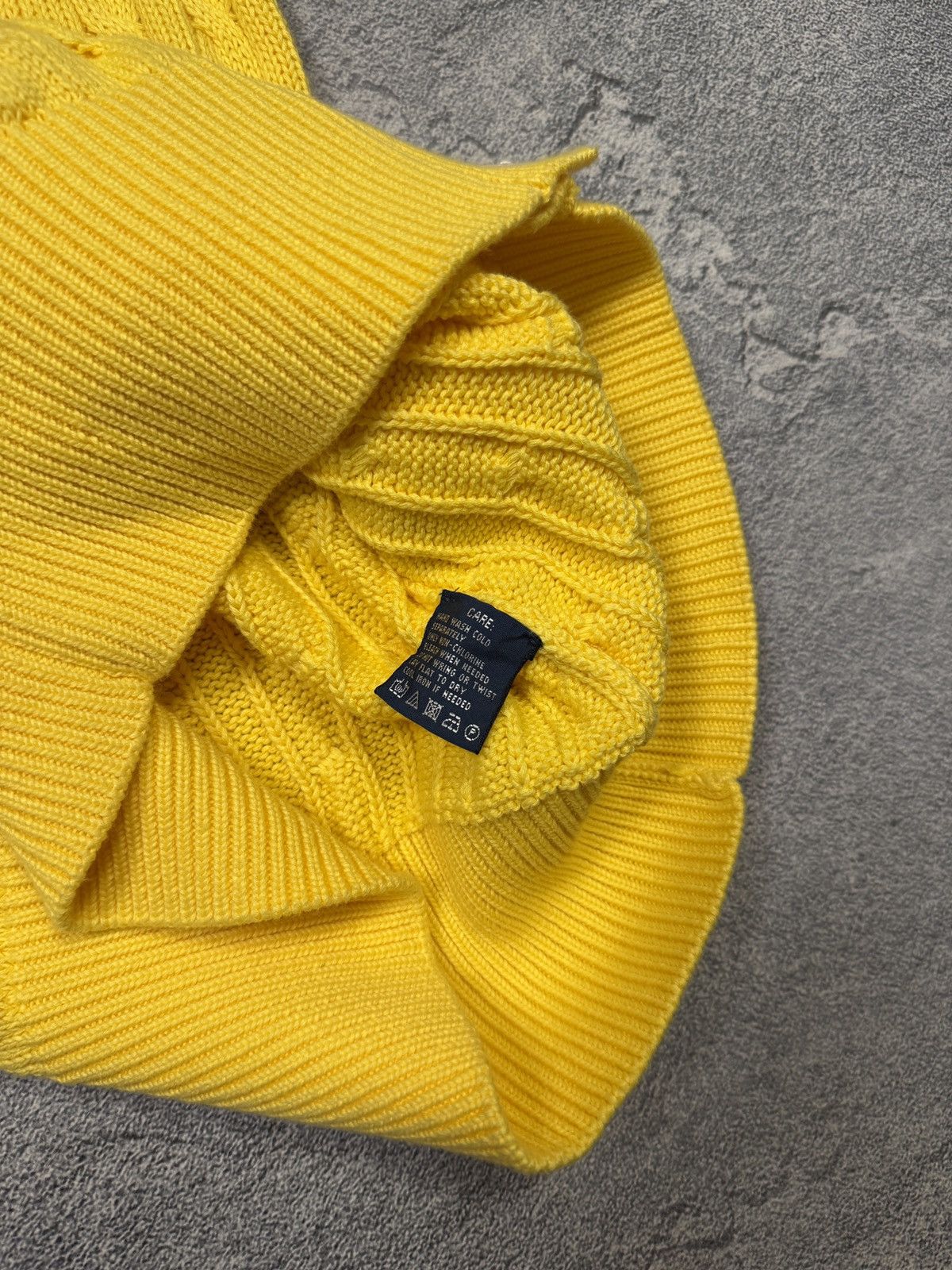 Polo Ralph Lauren Polo Ralph Lauren Women's Yellow Cable-Knit Cotton Cardigan Size L / US 10 / IT 46 - 7 Thumbnail