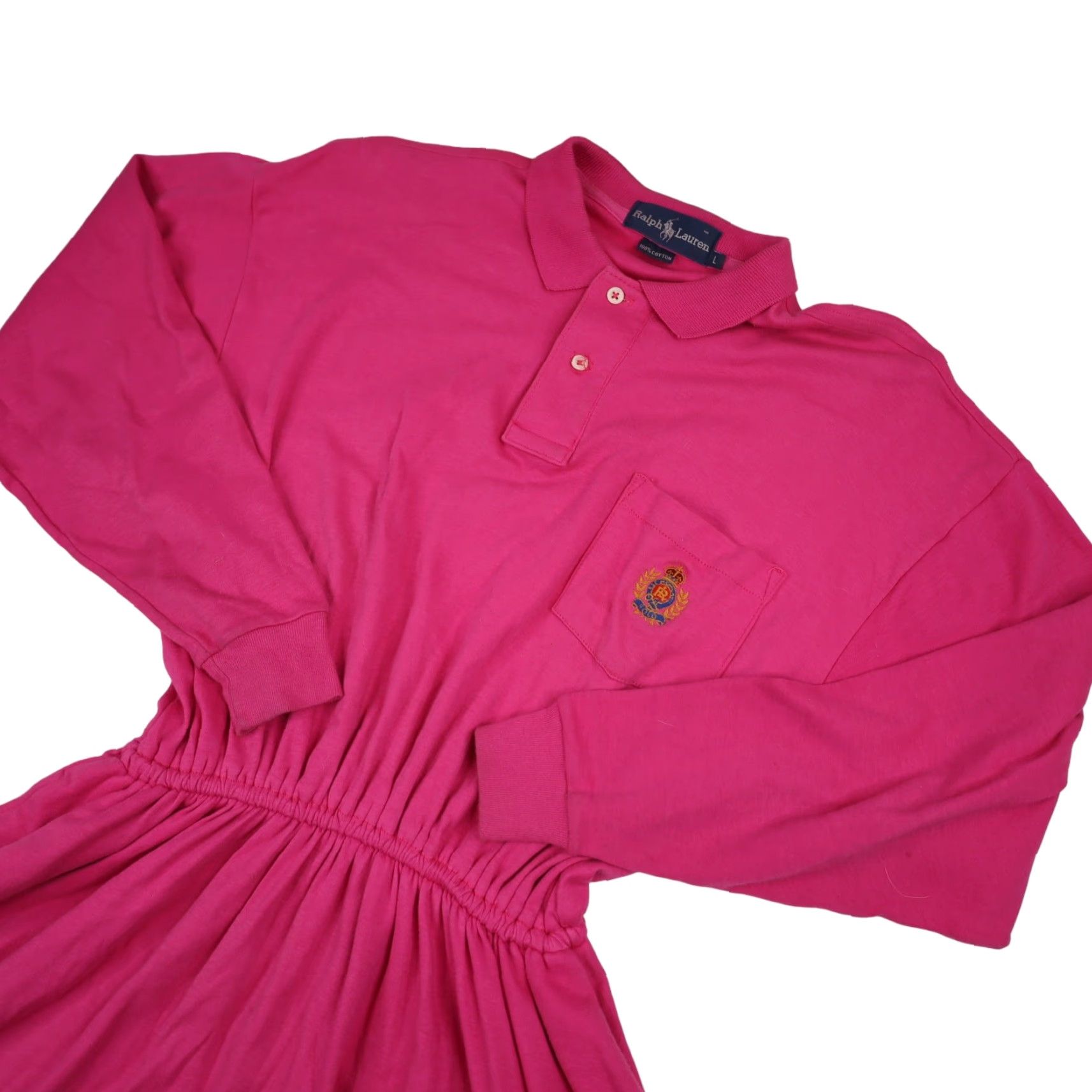 Polo Ralph Lauren VINTAGE Polo Ralph Lauren Womens Dress Long Pink Cookie Crest L Women's Dress Polo Cookie Crest Pink Long 9/10 Womens Size L / US 10 / IT 46 - 2 Thumbnail