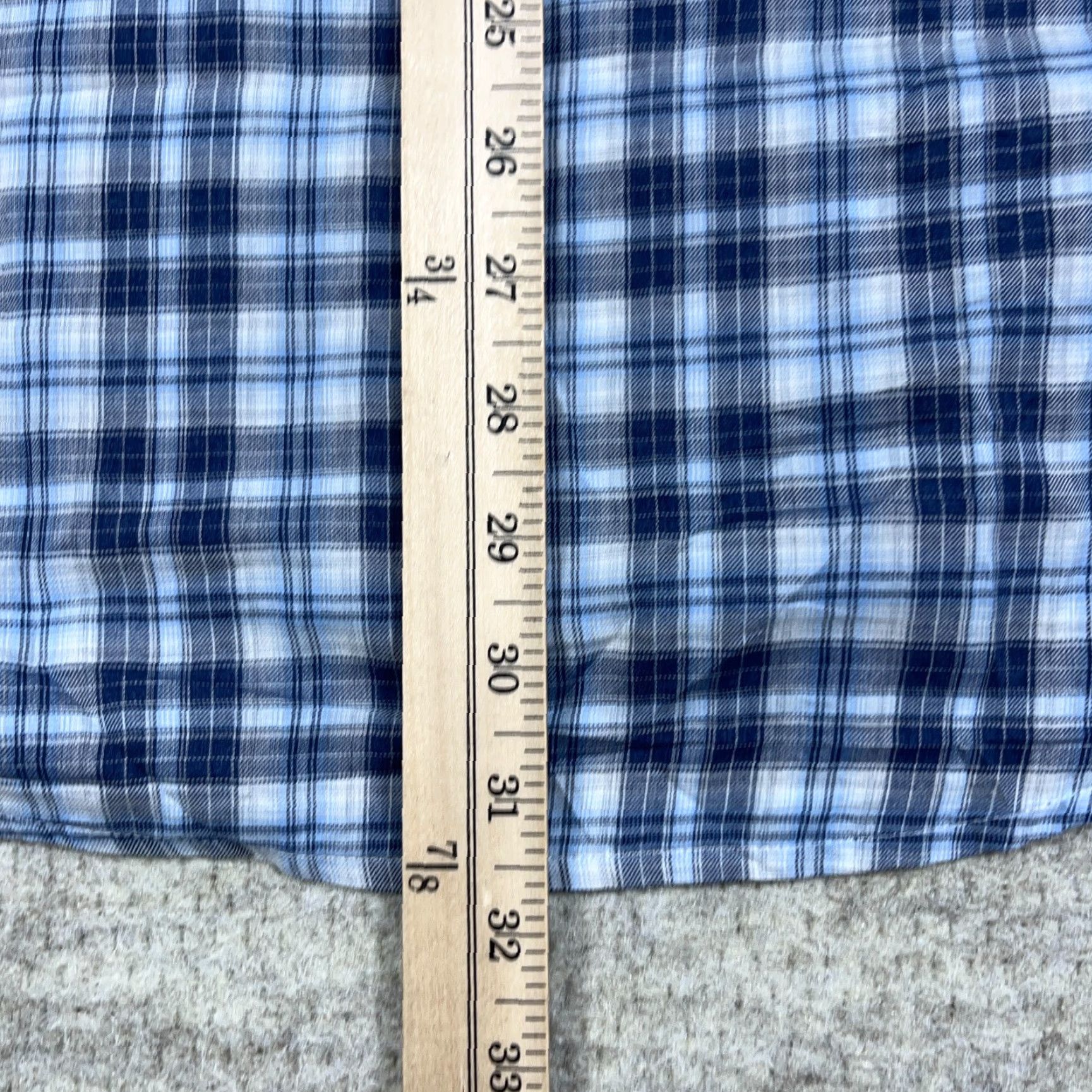 Peter Millar Peter Millar Shirt Men Medium Blue Plaid Button-Up Cotton Dress Adult LS Size 40R - 7 Thumbnail