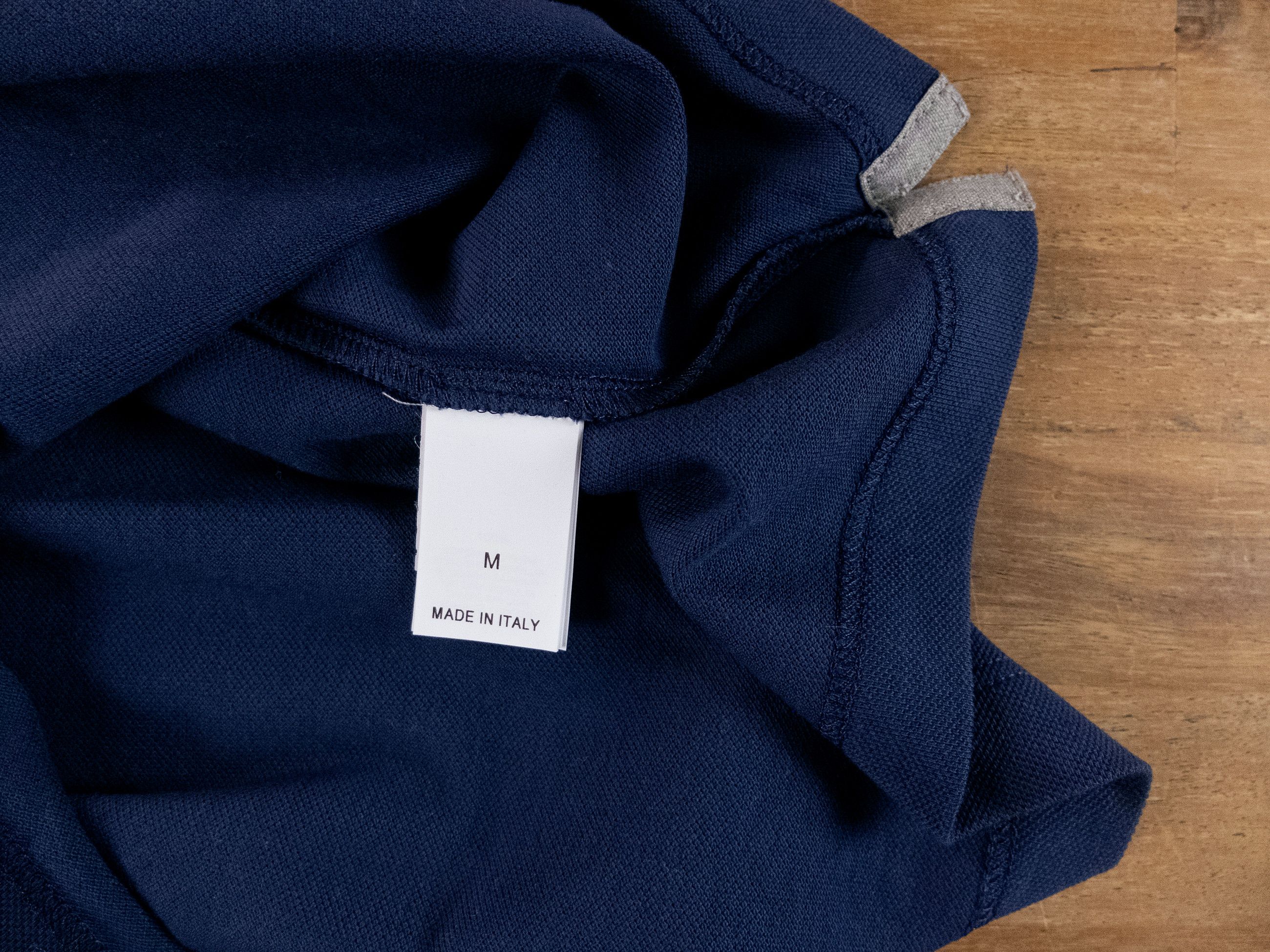 BRUNELLO CUCINELLI navy blue logo polo shirt Medium