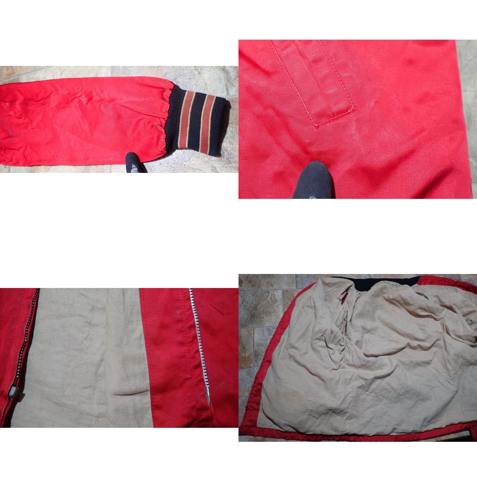 Vintage VINTAGE 60s Varsity Red Satin Letterman Jacket Men's XL Distressed Coat Retro Sports Party Size US XL / EU 56 / 4 - 8 Thumbnail