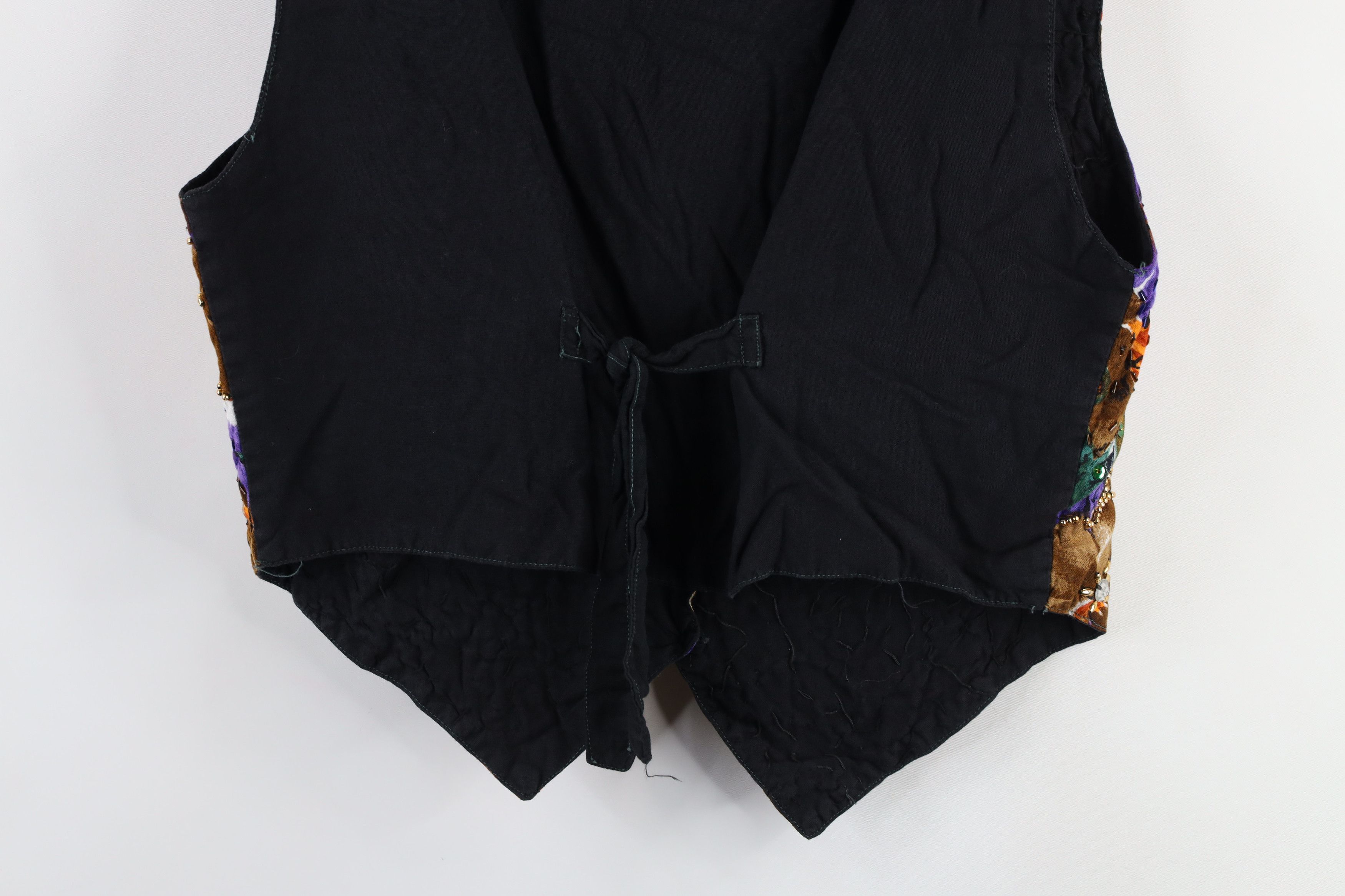 Vintage Vintage 90s Streetwear Sequined Flower Tie Back Vest Jacket Size L / US 10 / IT 46 - 13 Thumbnail